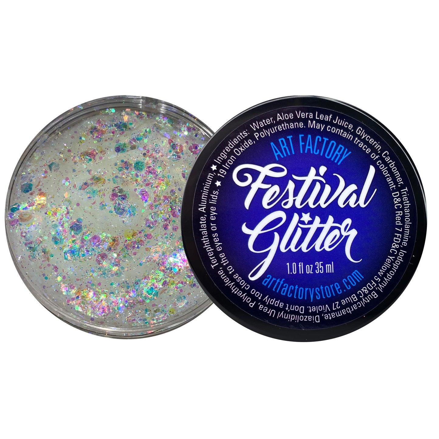 Art Factory Snowflake Iridescent Clear Body Glitter Gel - Chunky Cosmetic Glitter for Face, Hair & Body - Festival Rave Makeup, Long Wear Hair Glitter Beauty & Personal Care Art Factory