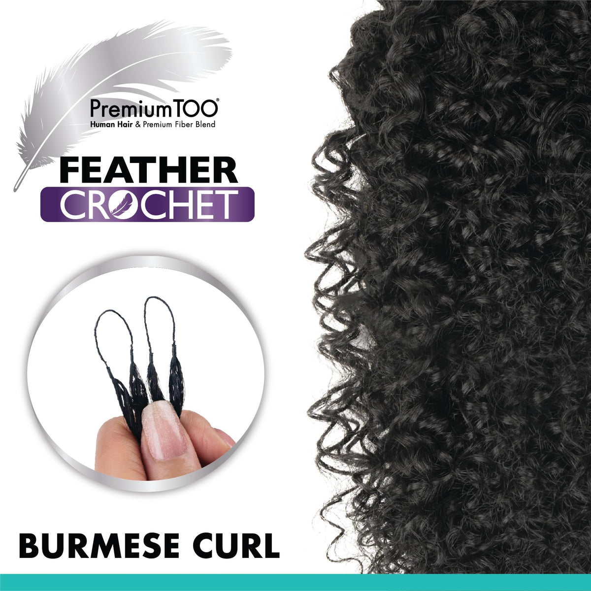 Sensationnel PremiumToo Feather Crochet Braids-Burmese Curl,18in, 30