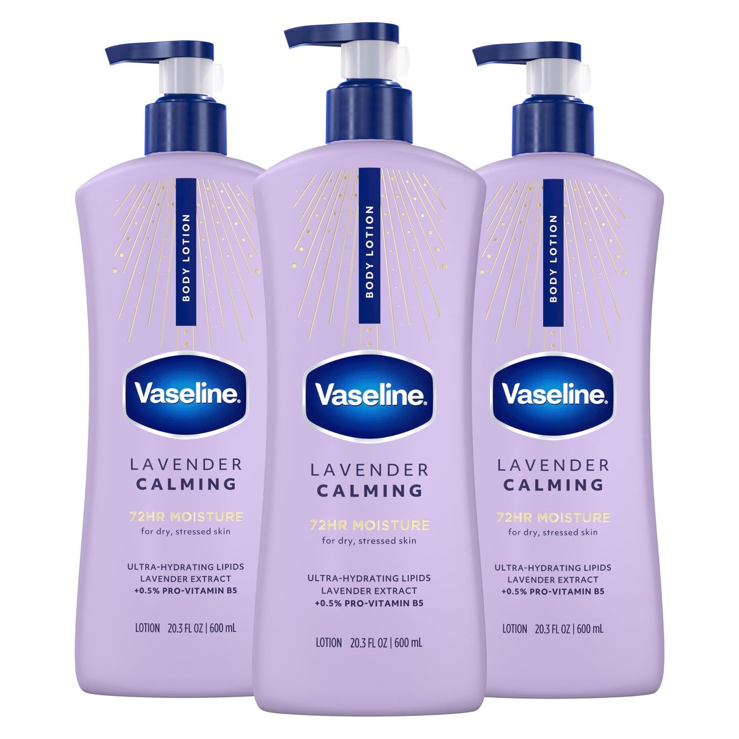 Vaseline Intensive Care Calm Healing Body Lotion 3 count for Dry Skin Made with Ultra-Hydrating Lipids and Lavender Extract to Heal and Restore Dry Beauty & Personal Care Vaseline