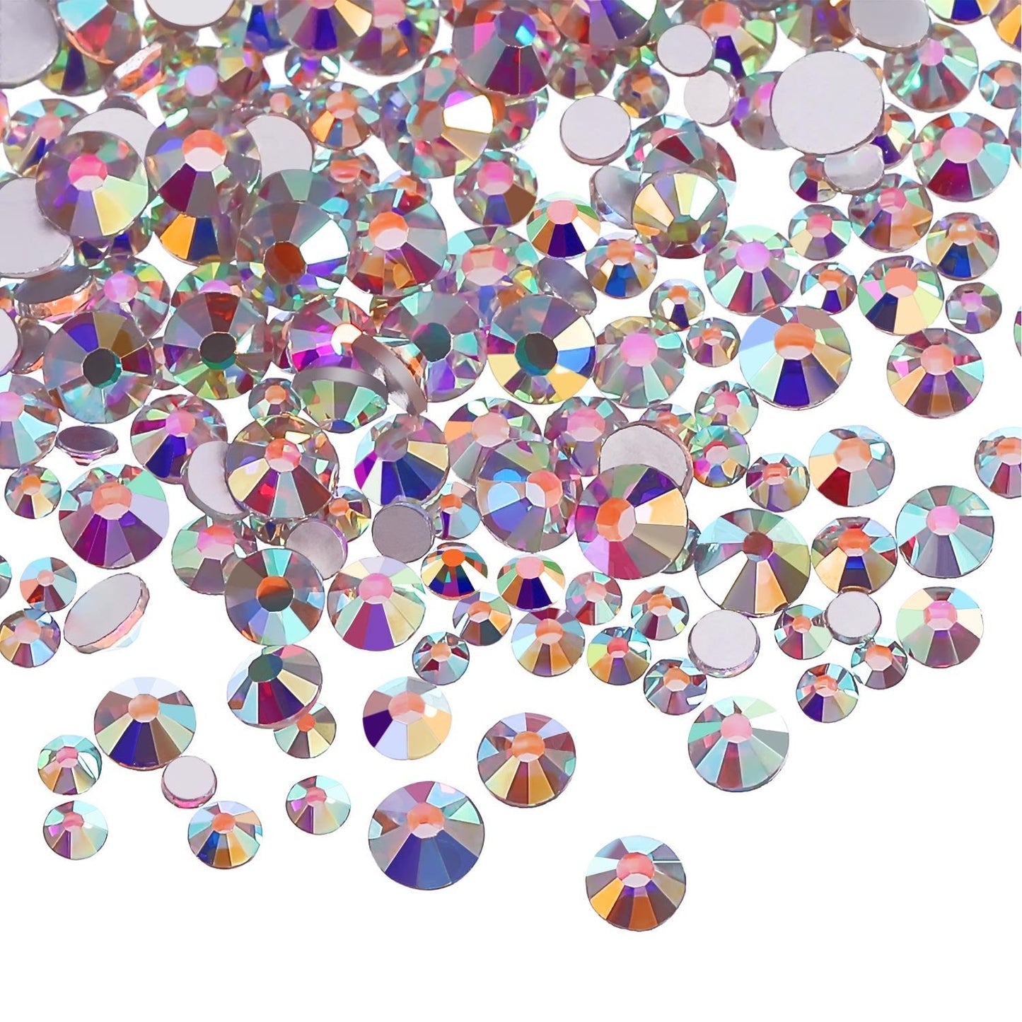 Bememo 3456 Pcs Crystals Diamond Rhinestones AB Clear Flat Back Round Gems Flatback Glass Mixed Size Crystals Gems for Crafts Clothes Shoes Makeup Beauty & Personal Care Bememo