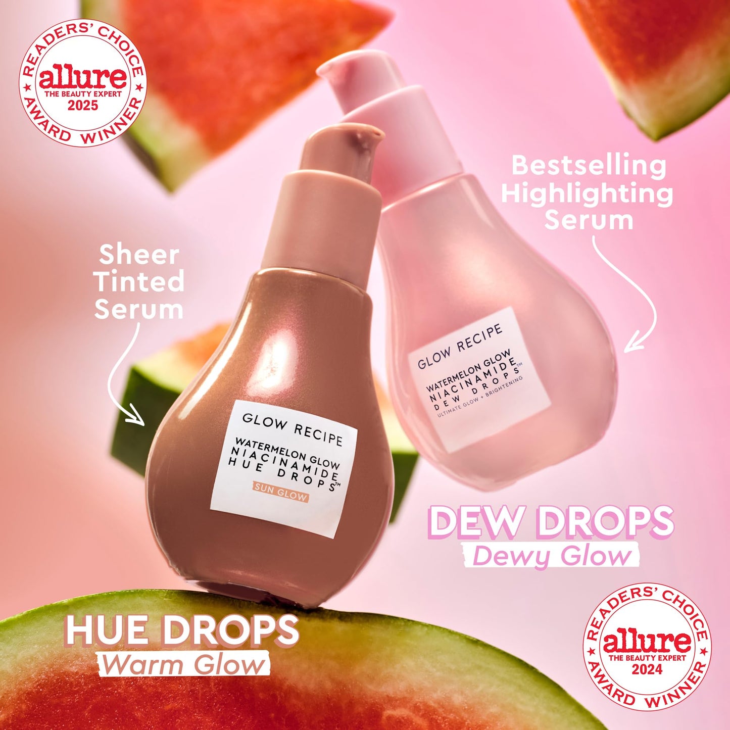 Glow Recipe Hue Drops Bronzing Drops, Tinted Face Serum, Glow Primer + Liquid Highlighter, Niacinamide + Hyaluronic Acid, Radiant Warm Glow, Sunglow Beauty & Personal Care Glow Recipe