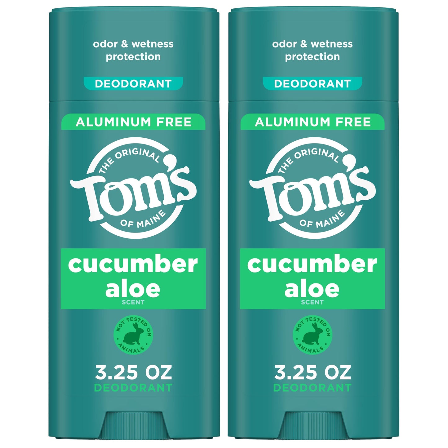 Tom’s of Maine Cucumber Aloe Aluminum Free Natural Deodorant For Women & Men - Goes on Clear - Odor & Wetness Protection - Naturally Derived Beauty and Personal Care Tom's of Maine