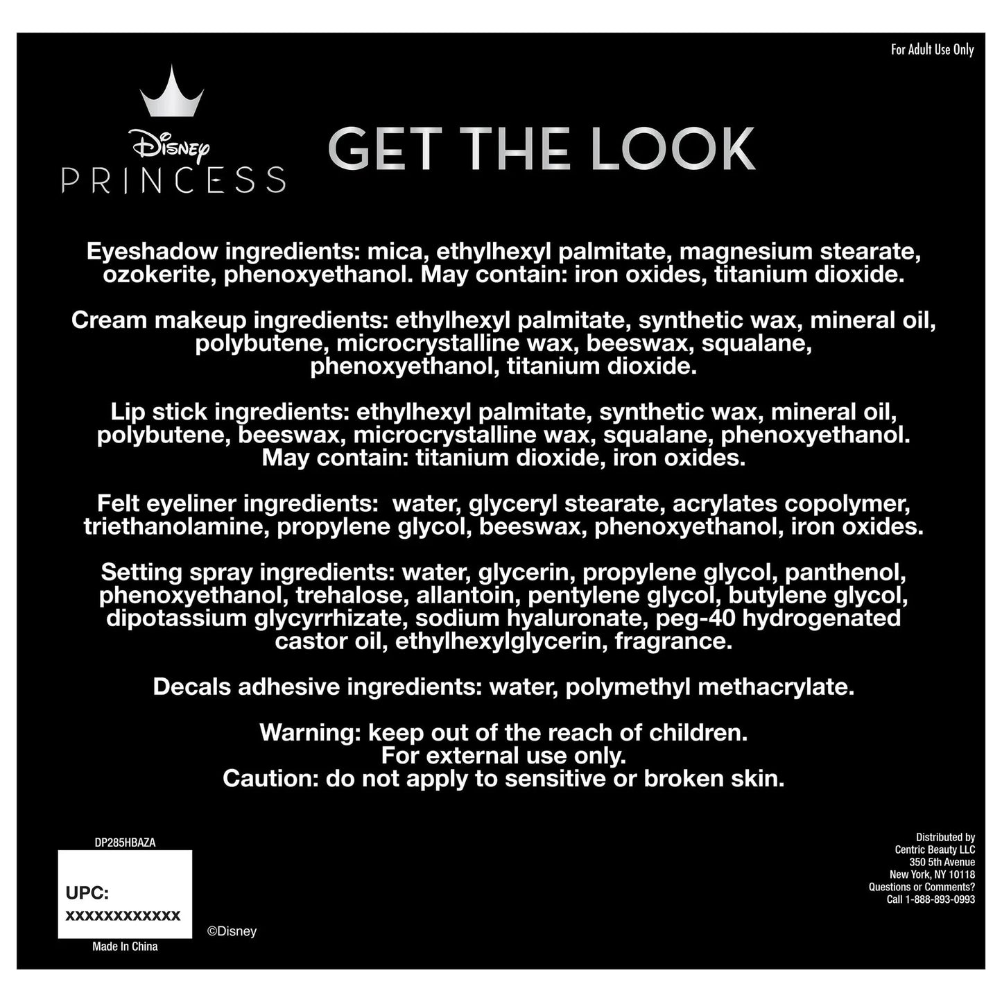 Disney Get The Look Cosmetic Kit Cosplay Halloween Costume Makeup Choose Cruella, Ariel. Jack Skellington (Ariel) Beauty & Personal Care Disney