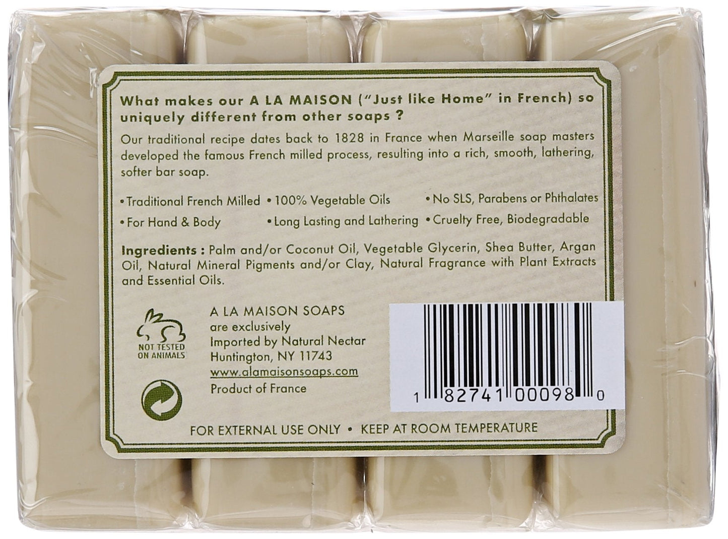 A LA MAISON Rosemary Mint Bar Soap - Triple French Milled Natural Moisturizing Hand Soap Bar (4 Bars of Soap, 3.5 oz) Beauty & Personal Care A LA MAISON