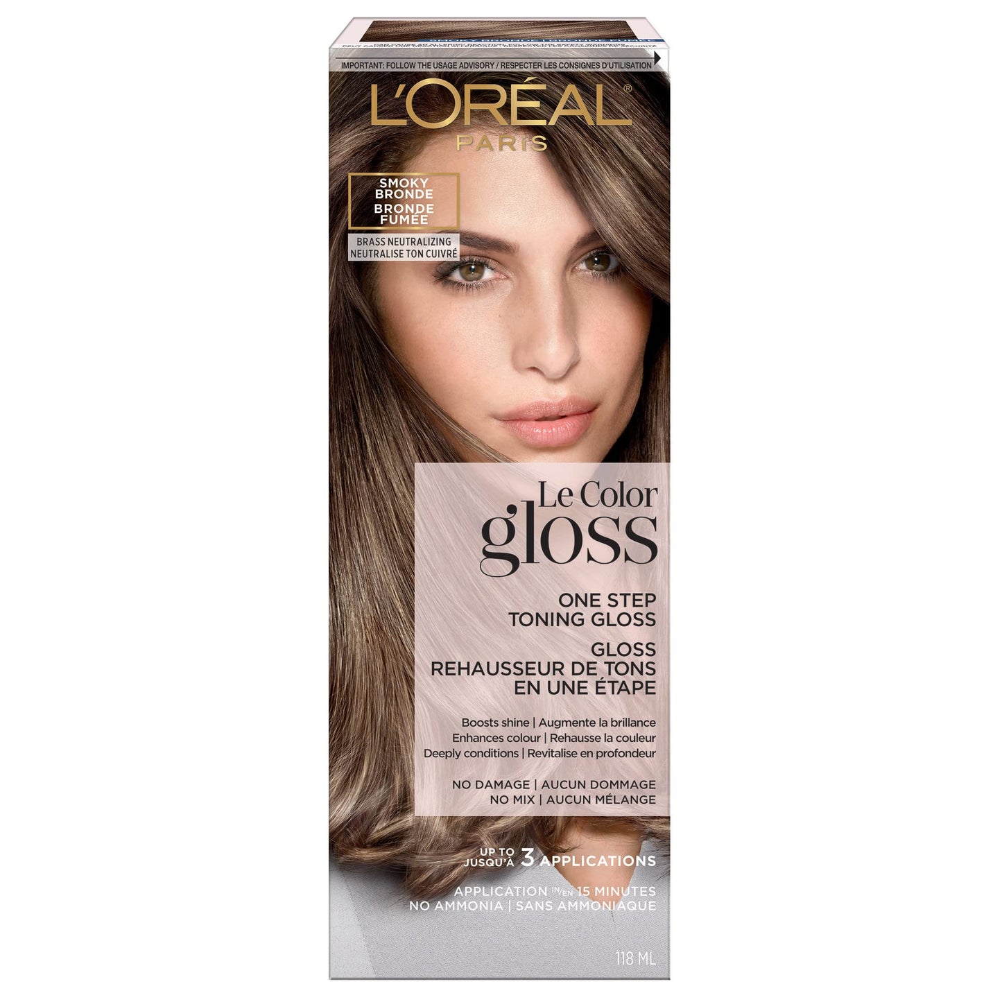 L'Oreal Paris Le Color Gloss One Step In-Shower Toning Hair Gloss, Neutralizes Brass, Conditions & Boosts Shine, Smoky Bronde, 4 Ounce Beauty & Personal Care L'Oreal Paris