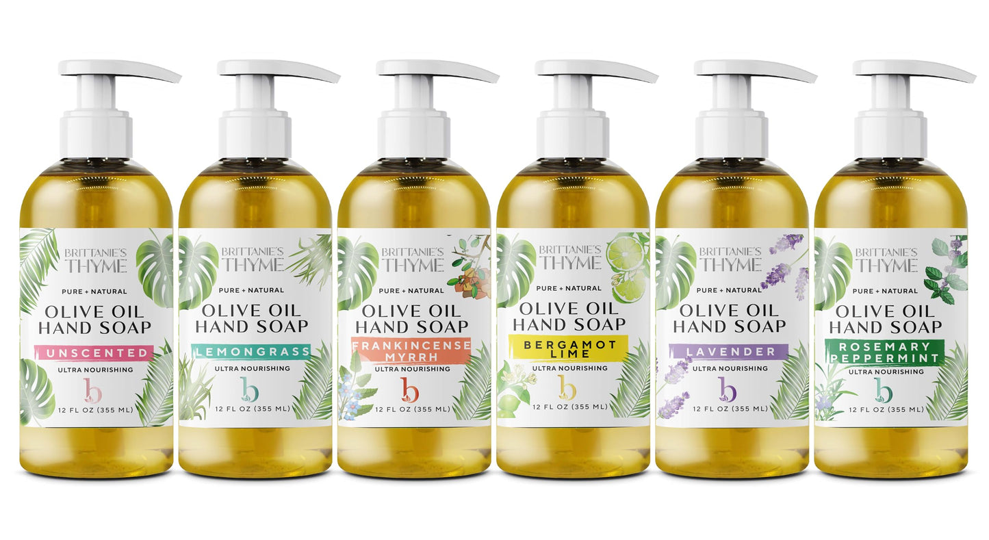 Brittanie’s Pure Castile Liquid Hand Soap Refill, Bergamot | Lavender | Lemongrass, 12 Ounce Pack of 3 | Dish Soap, Hair & Body, Home, Gentle & Pure Beauty & Personal Care Brittanie's Thyme