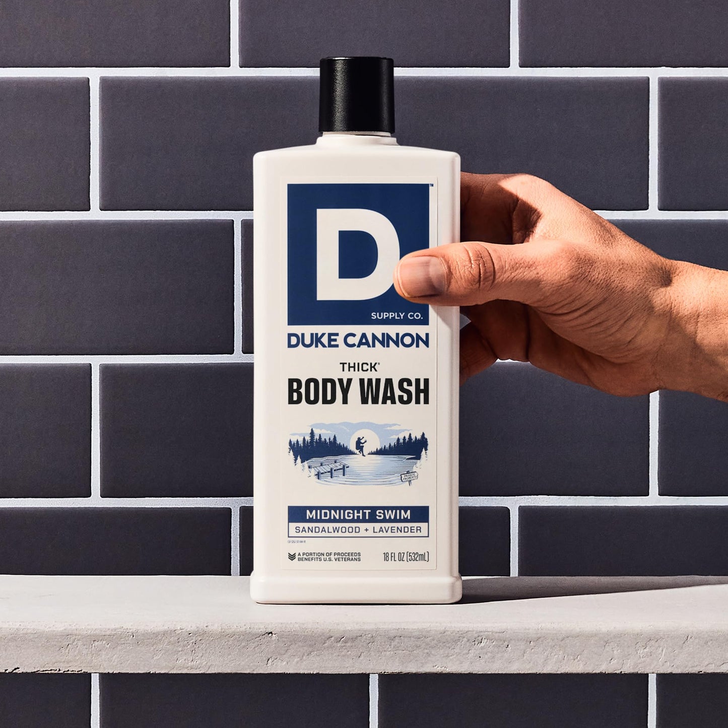 Duke Cannon Midnight Swim Body Wash - Thick High Viscosity Men's Body Wash, Exfoliating and Moisturizing Formula, Sea Grass and Sandalwood Scents Beauty & Personal Care Duke Cannon Supply Co.