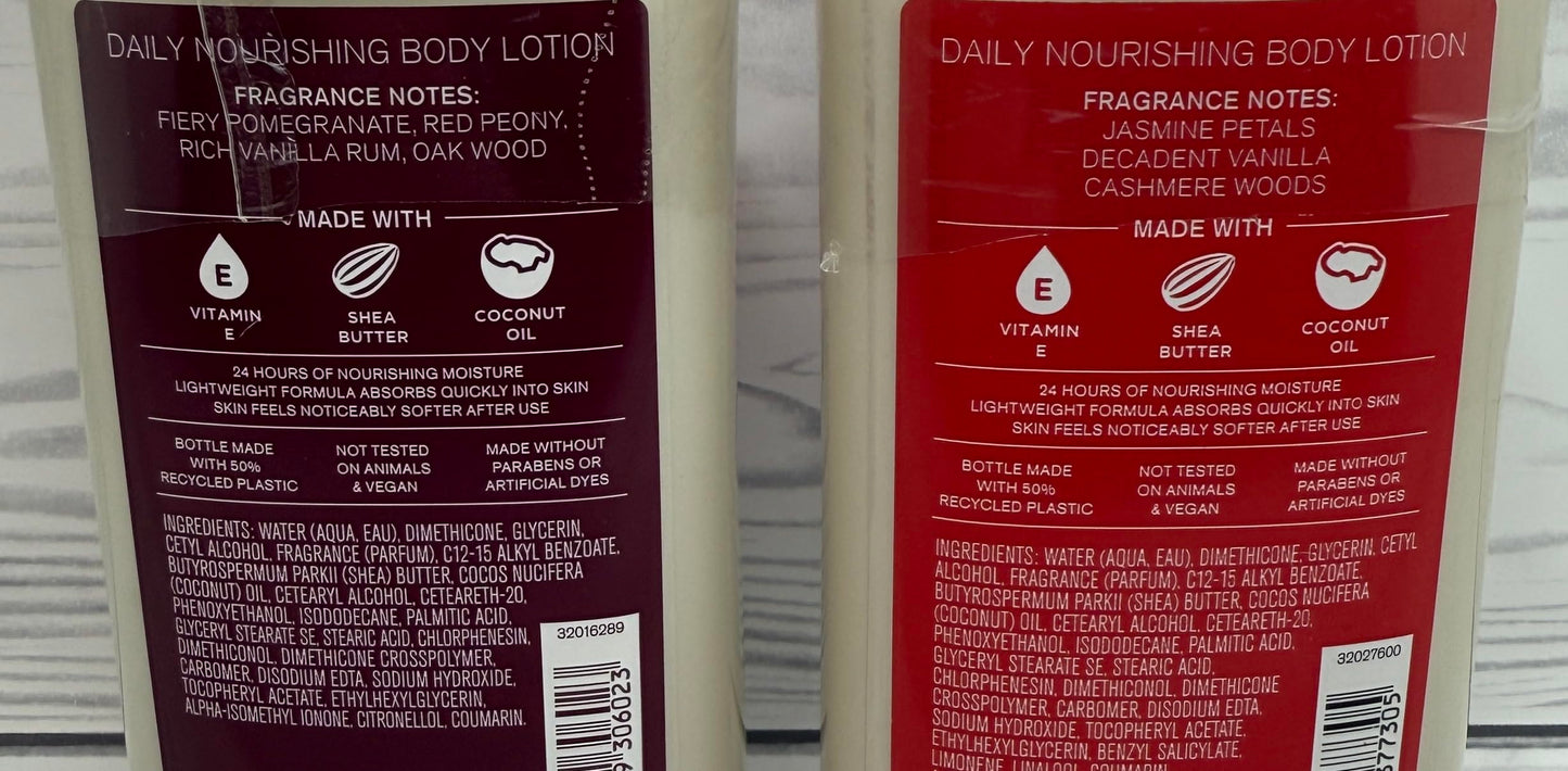 Bath & Body Works Forever Red + Forever Red Vanilla Rum Body Lotion Set of 2 - Warm Fruity Vanilla Gift Set Beauty & Personal Care Bath & Body Works