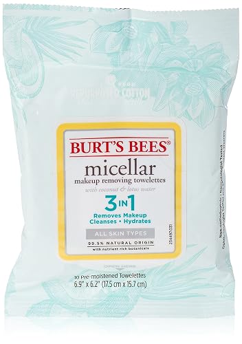 Burt's Bees Micellar Makeup Removing Towelettes - Coconut and Lotus Water 10 Pc, 10 Count Beauty & Personal Care Burt's Bees