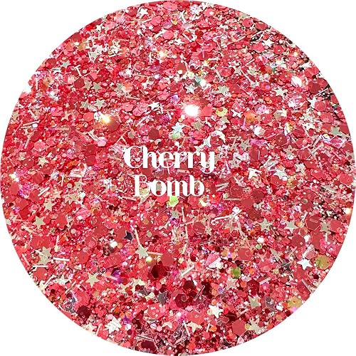 Red Polyester Glitter | Craft Glitter | Glitter for Arts & Crafts | Tumblers | Cosmetics | Nails | Epoxy Resin Art | Slime | DIY | Body Glitter | 1 oz Beauty & Personal Care Glitter Heart Co.