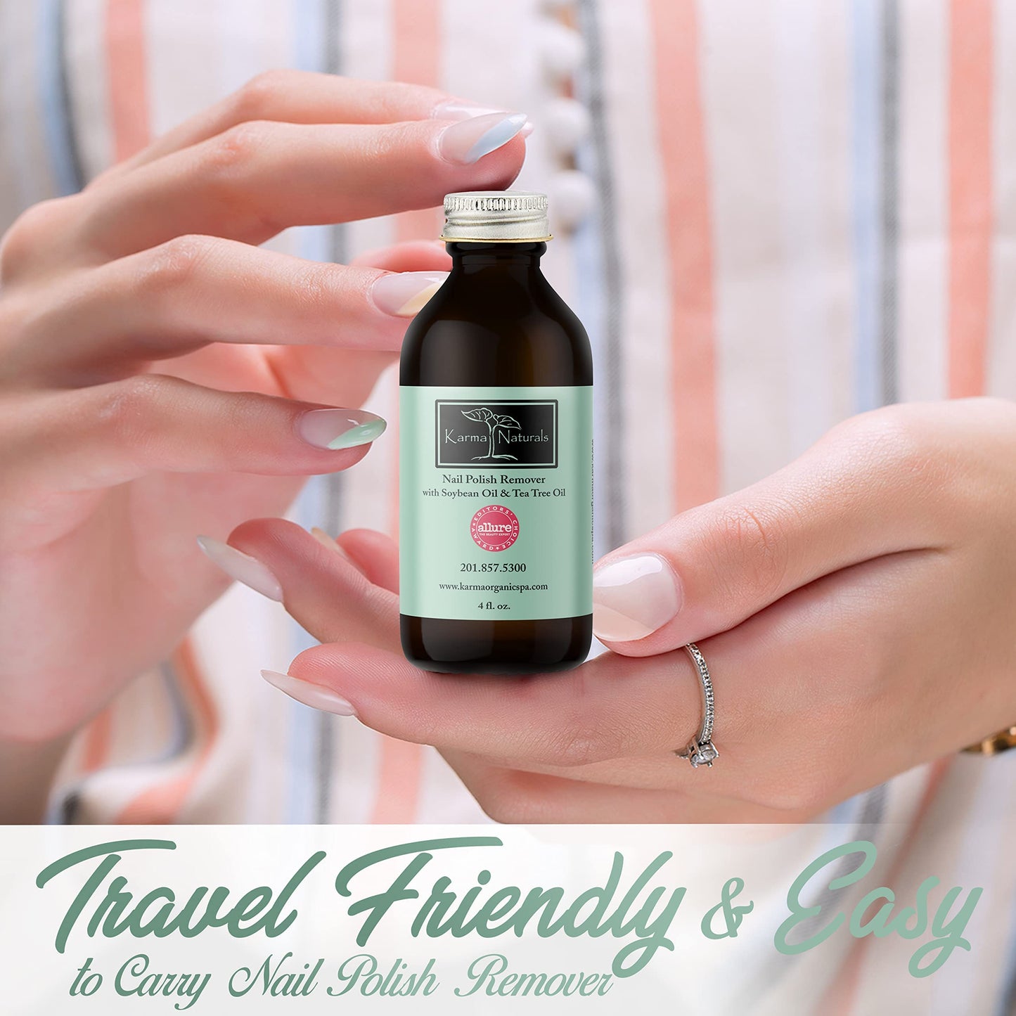 Karma Organic Nail Polish Remover with Soybean Oil and Tea Tree Oil- Non Toxic, Vegan, Cruelty Free, Acetone Free - Nails Strengthener for Fingernails Beauty & Personal Care karma organic