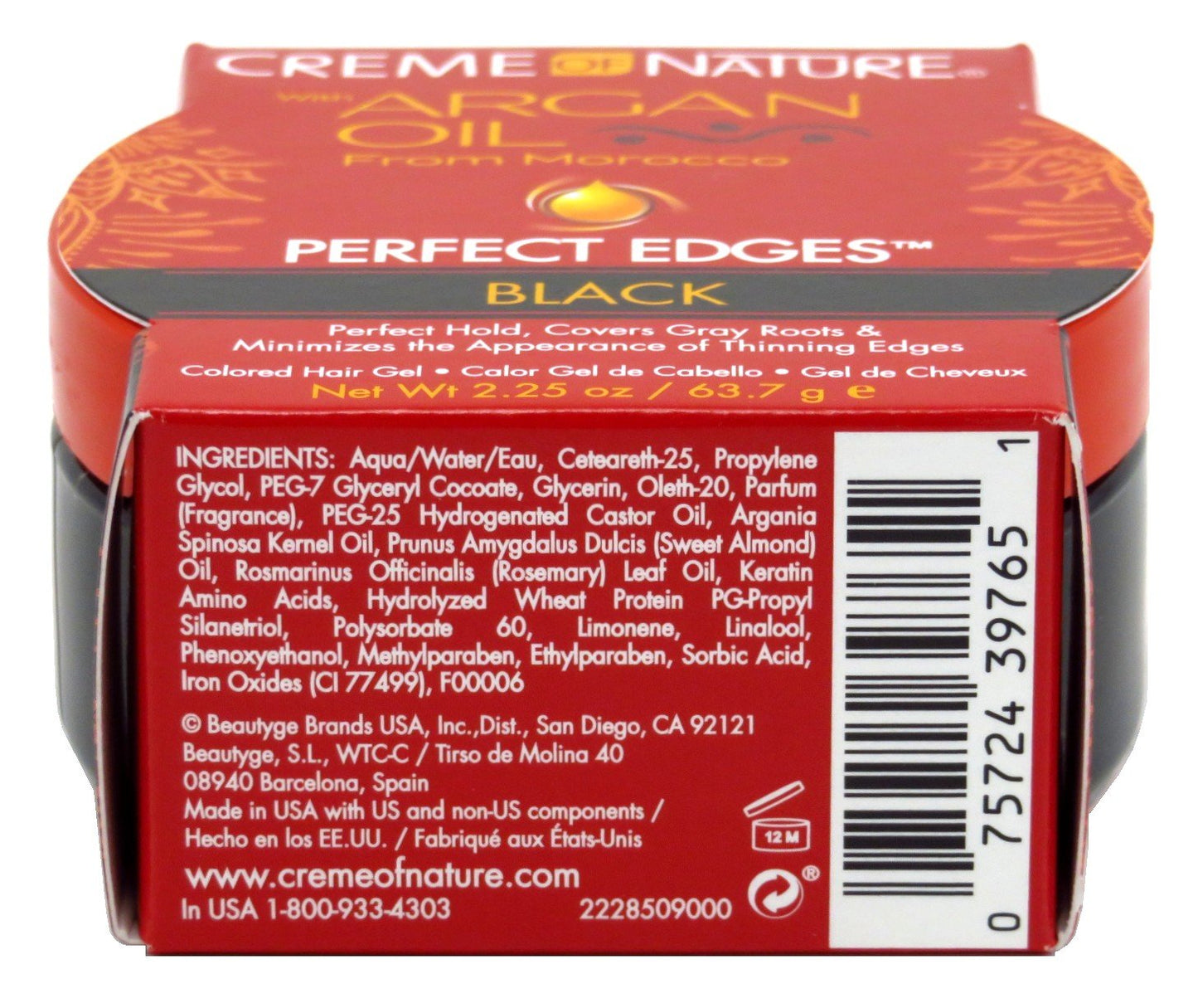 Creme Of Nature Argan Oil Perfect Edges Black 2.25 Ounce (3 Pack) Beauty & Personal Care Creme of Nature