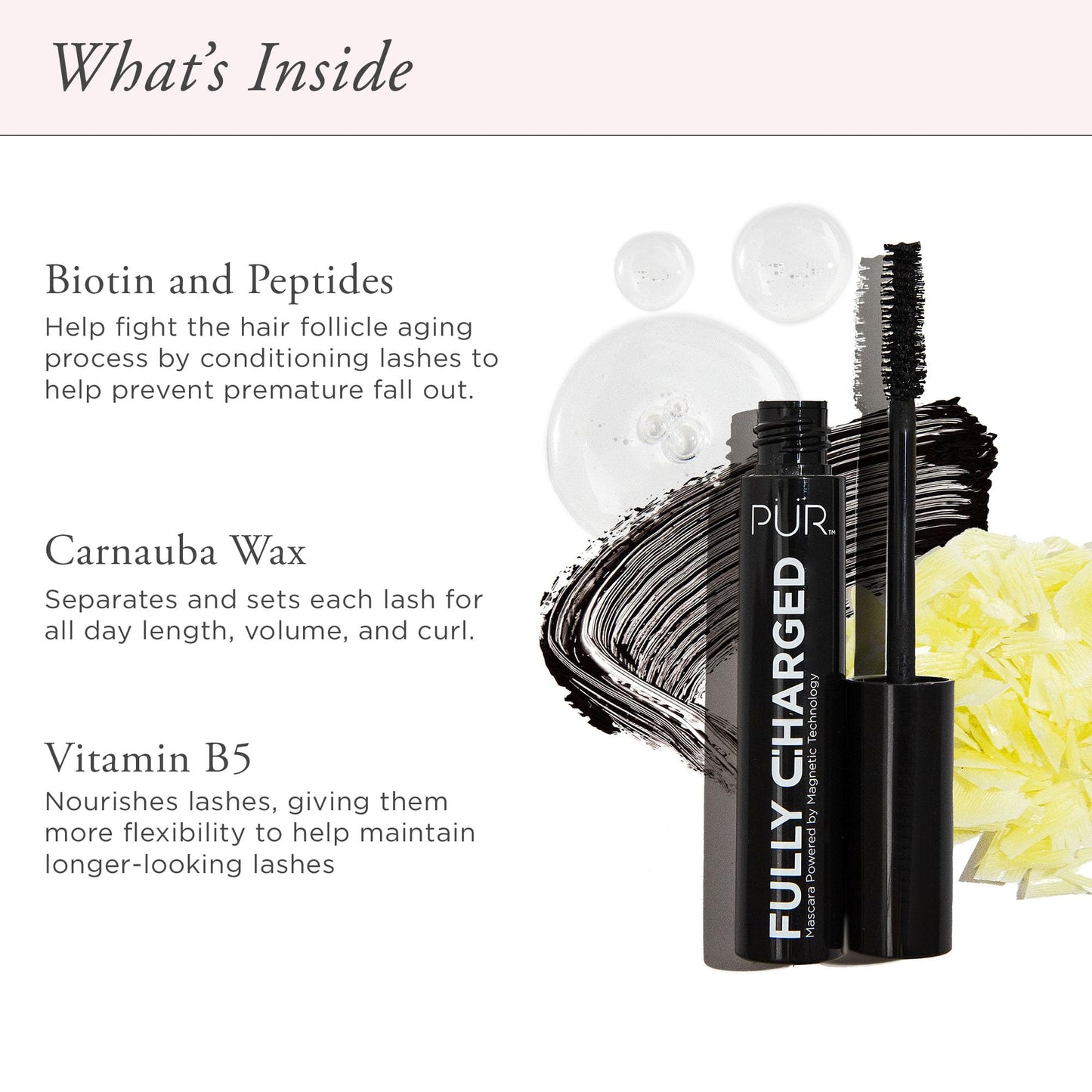 PÜR MINERALS Fully Charged Mascara for Eye Lash Volume & Length (Black) - Travel Size Thickening, Volumizing, & Lengthening Mascara Powered Beauty & Personal Care PÜR MINERALS