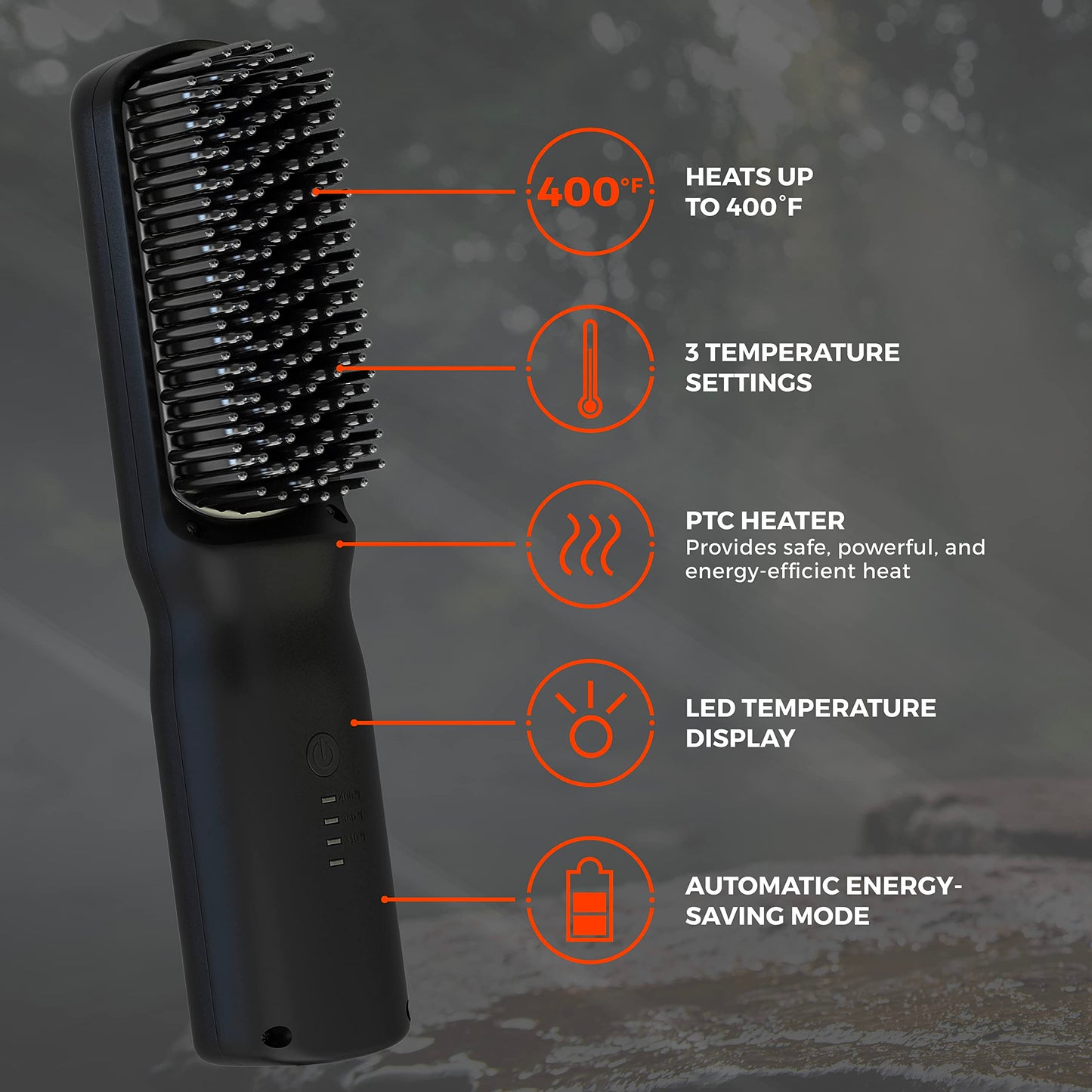 Wild Willies Beard Straightener for Men - 3 Temperature Settings, Tourmaline Ceramic Heated Beard Brush & Hot Comb - Portable, Ionic Technology Beauty & Personal Care Wild Willies
