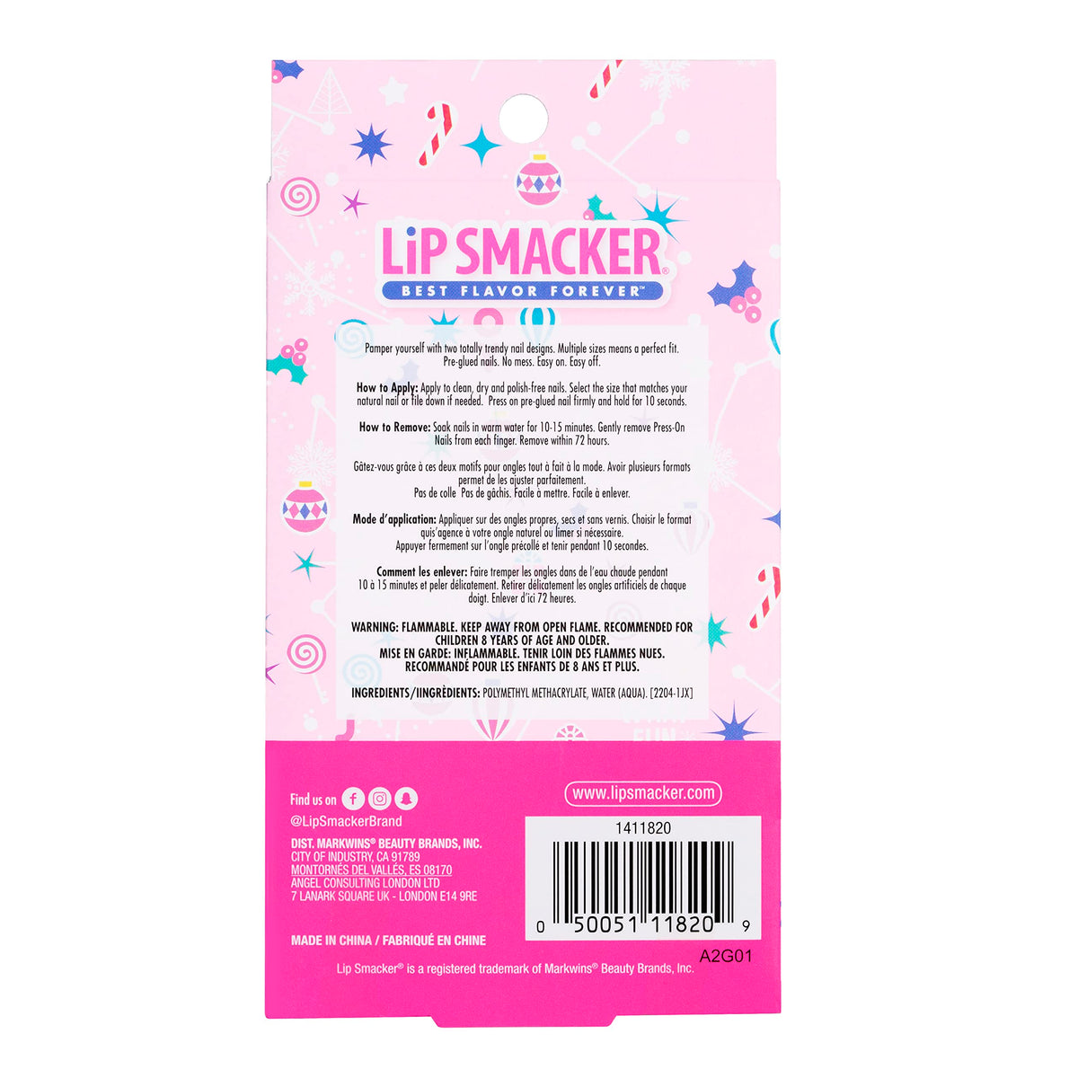Lip Smacker Original & Best Holiday Press On Nails Stocking Christmas Gifts For Girls Kids Beauty & Personal Care Lip Smacker