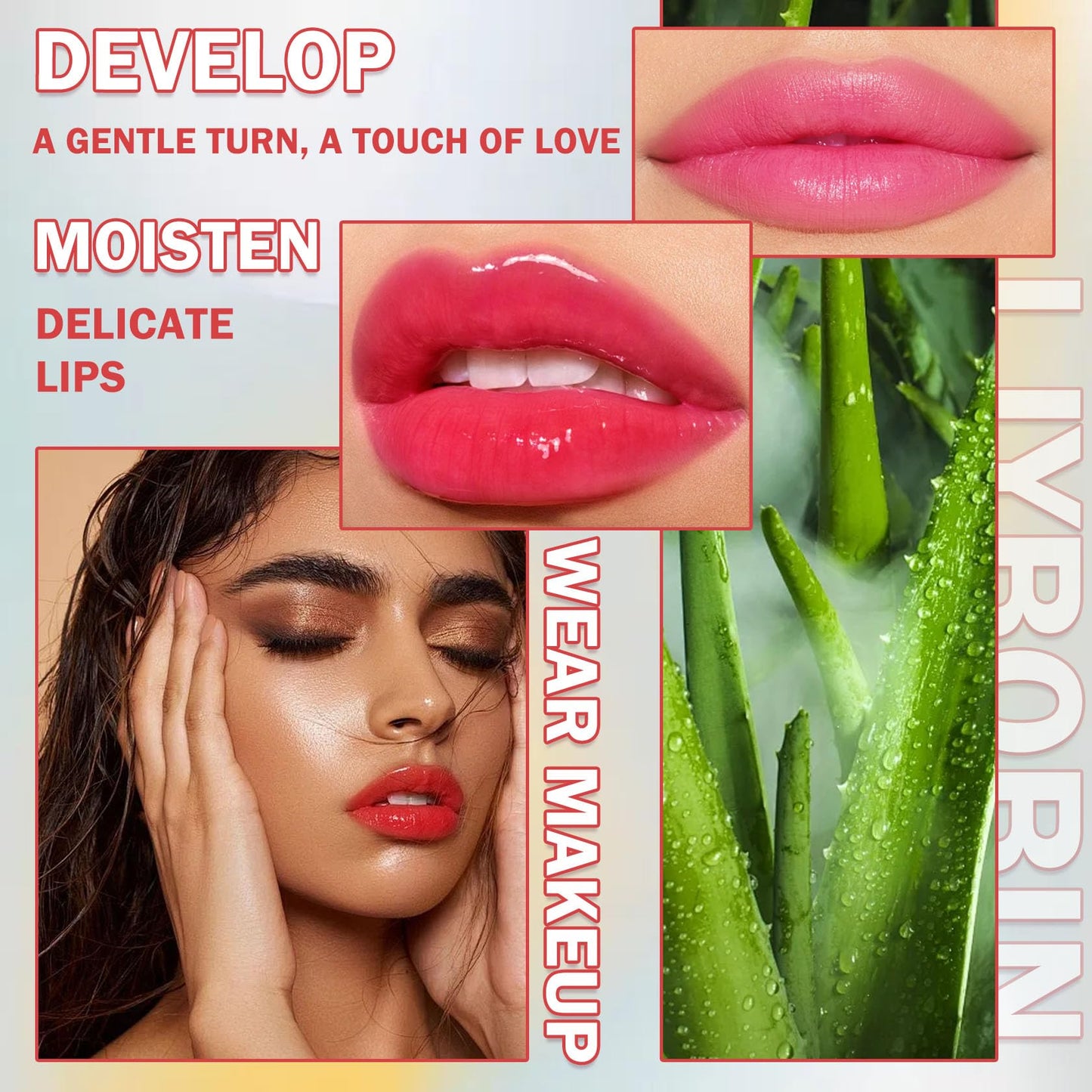3PCS Aloe Vera Color Changing Lipstick Set,Magic Jelly Lipstick Long Lasting Highly Pigmented Color Change Lip Gloss,Waterproof Lips Moisturizer Beauty & Personal Care LJYBoBin