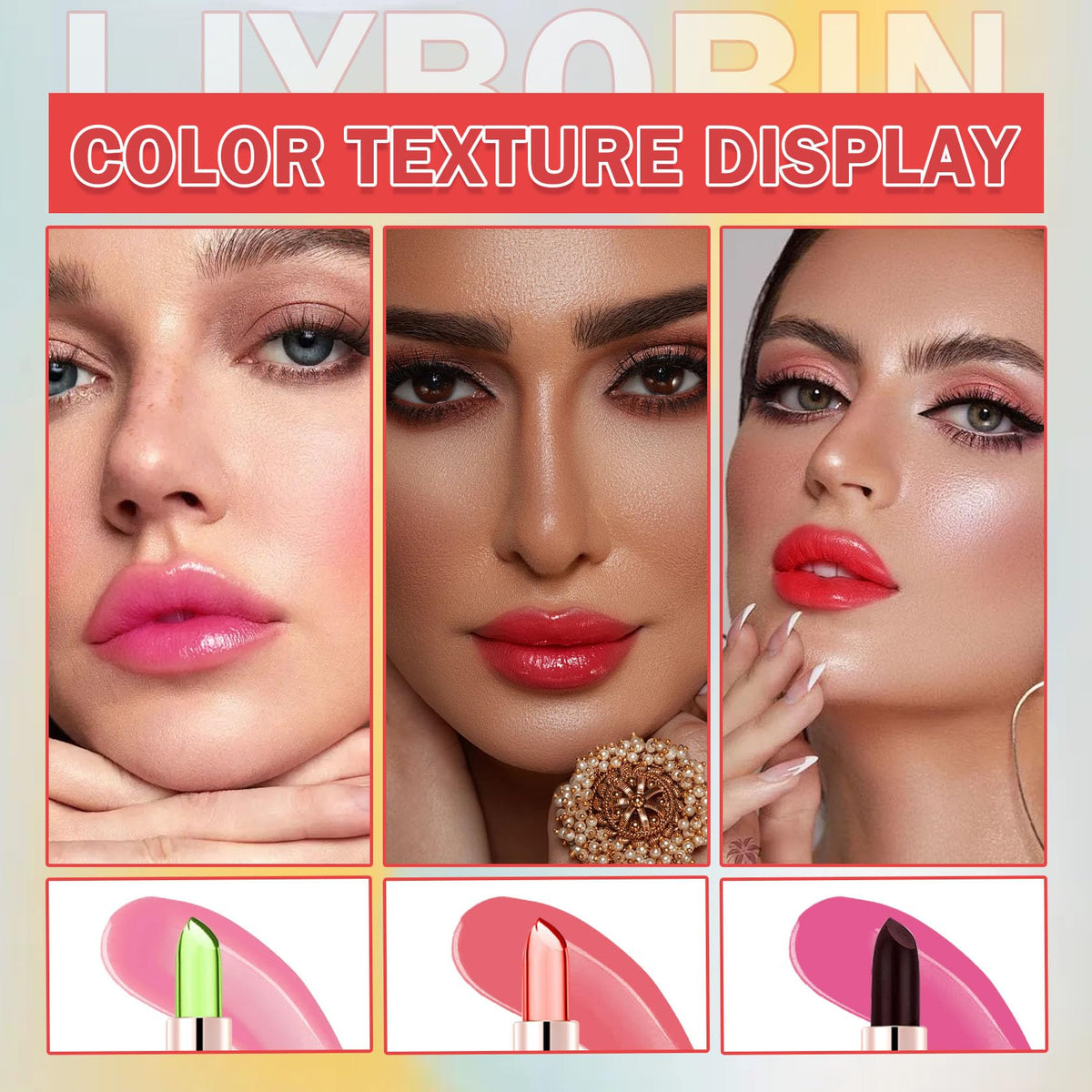 3PCS Aloe Vera Color Changing Lipstick Set,Magic Jelly Lipstick Long Lasting Highly Pigmented Color Change Lip Gloss,Waterproof Lips Moisturizer Beauty & Personal Care LJYBoBin