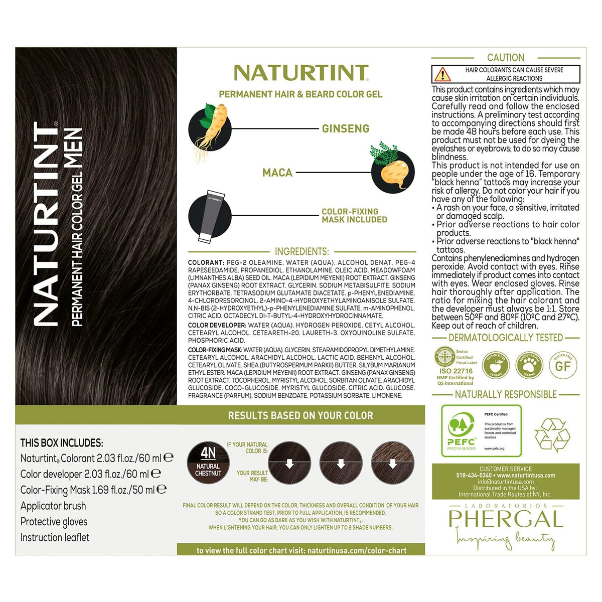 Naturtint Mens Permanent Hair Color for Hair Beard and Mustache (4N Men's Natural Chestnut) Beauty & Personal Care Naturtint