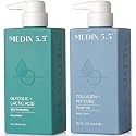 MEDIX 5.5 Exfoliating AHA Glycolic Acid Face & Body Wash Cleanser + Collagen Moisturizing Body Cream Lotion Skin Care 2PC Set | Alpha Hydroxy Acid Beauty & Personal Care Medix 5.5