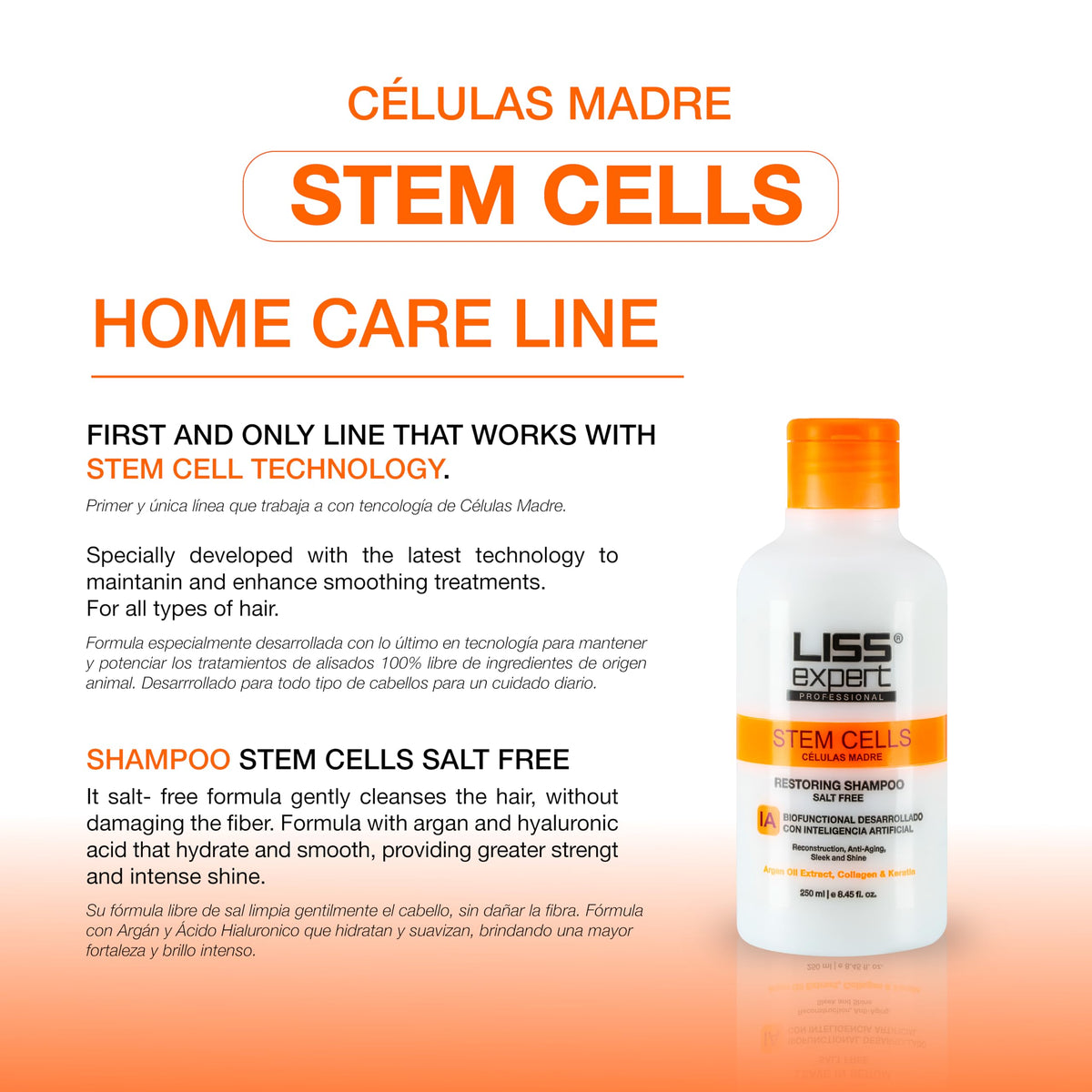 Liss Expert Stem Cells Restoring Shampoo, Salt Free, 8.45 fl oz