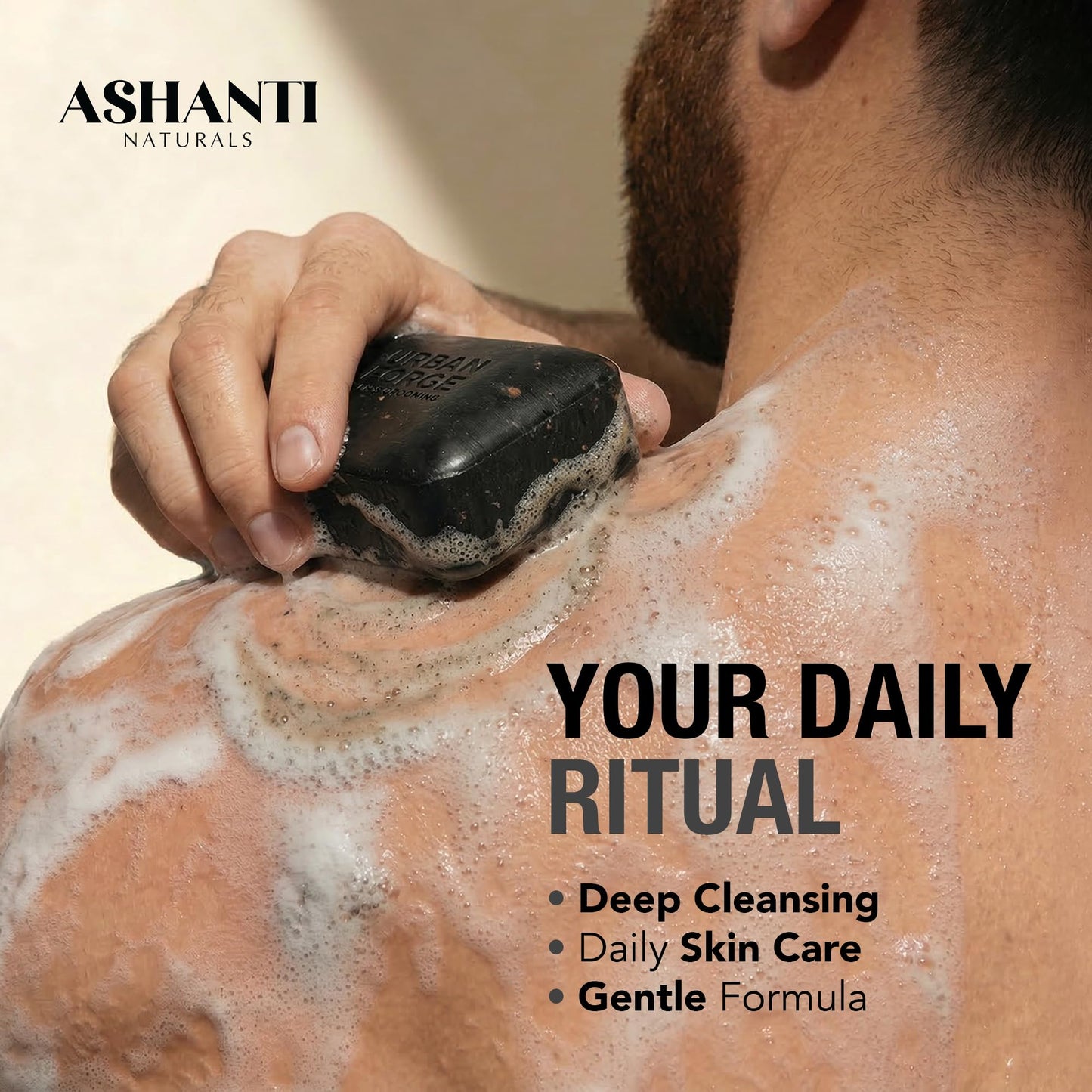 Ashanti Naturals Black Soap Bar | Exfoliating Natural Soap with Shea Butter, Jojoba Oil & Oatmeal for Women & Men - 5 oz Beauty & Personal Care Ashanti Naturals