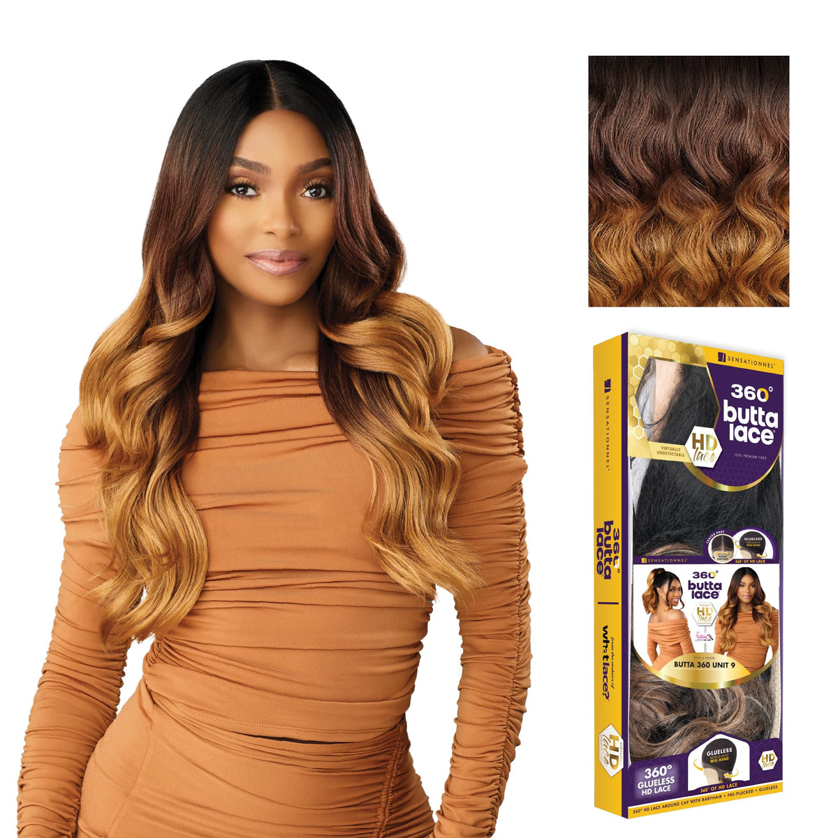 Sensationnel Butta 360 LaceWig-Unit 9, NATURALROOTSCHESTNUT