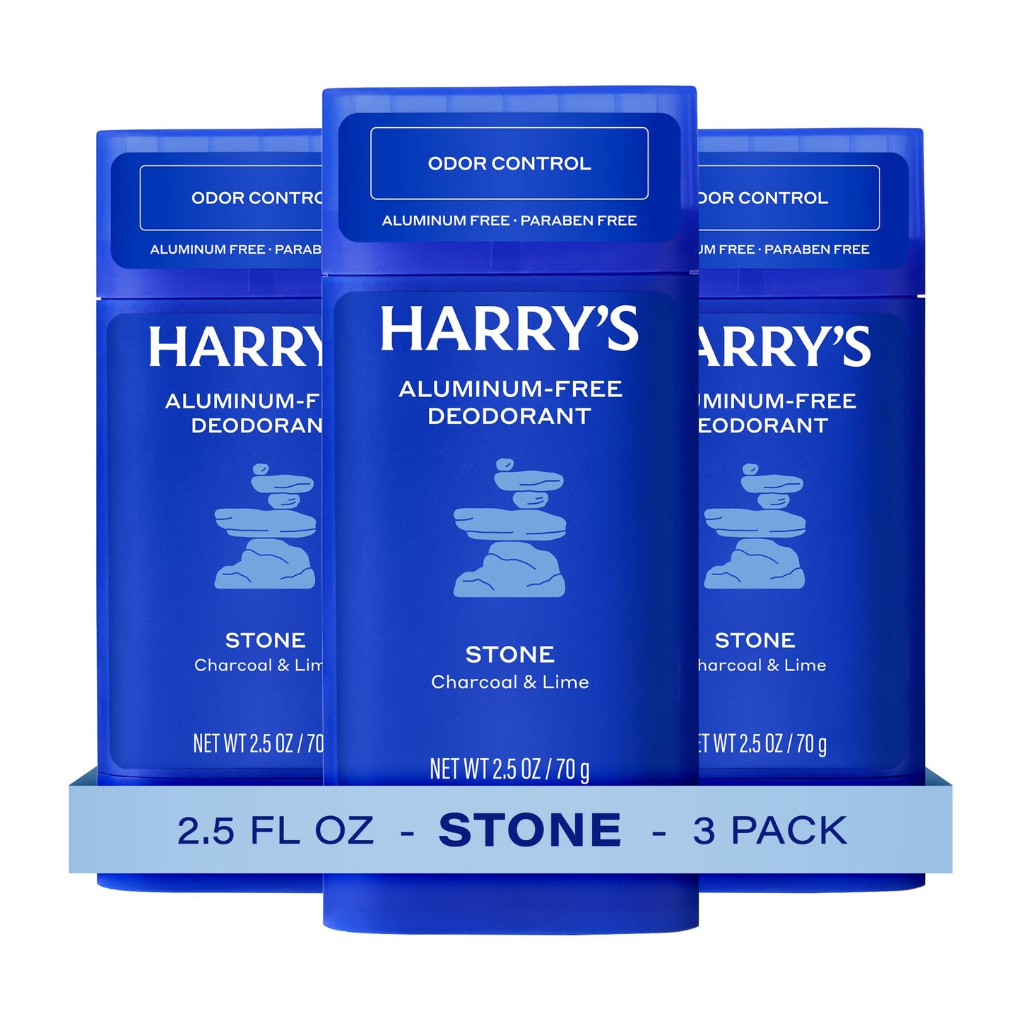 Harry's Aluminum-Free Deodorant for Men - Stone - (3 Pack) 2.5 oz - 48-Hour Odor Control - PACKAGING MAY VARY Beauty and Personal Care Harry's