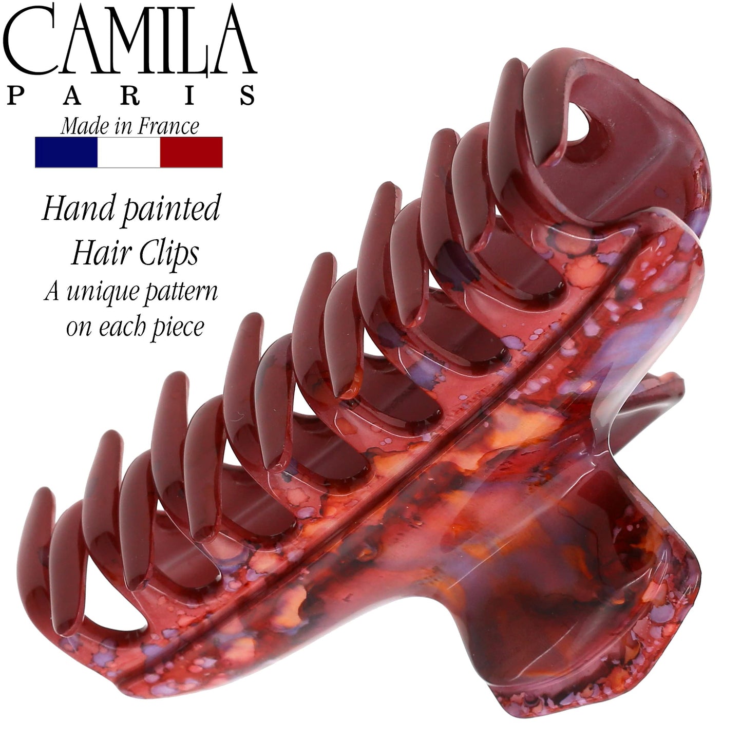 Camila Paris CP3309 French Hair Clip for Women Thick Hair for Long Curly Wavy Hair, Red, Girls Hair Claw Clips Fashion Styling Hair Accessories Beauty & Personal Care Camila