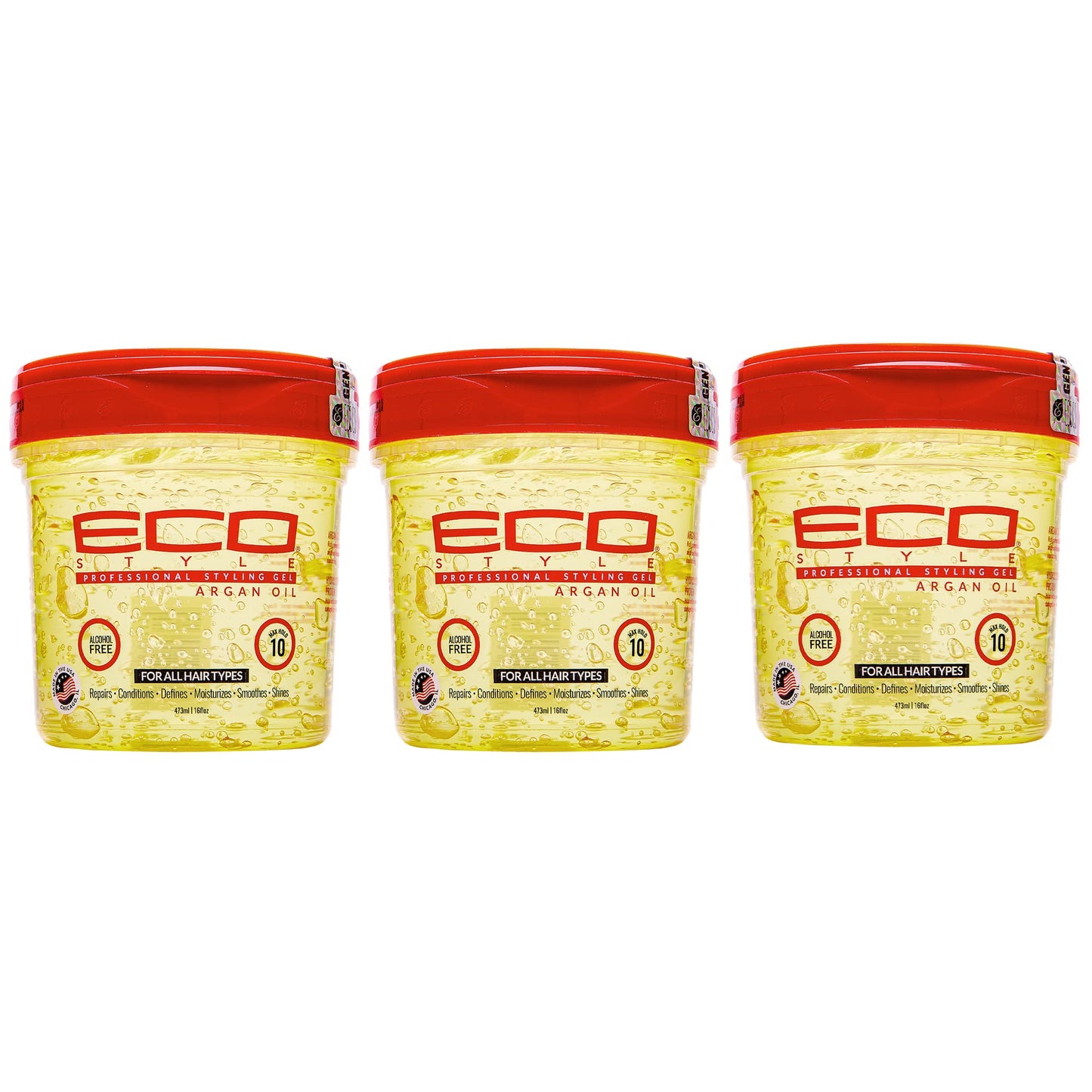 Eco Style Argan Oil Professional Styling Hair Gel, 16 oz (Pack of 3) Beauty & Personal Care Eco Style