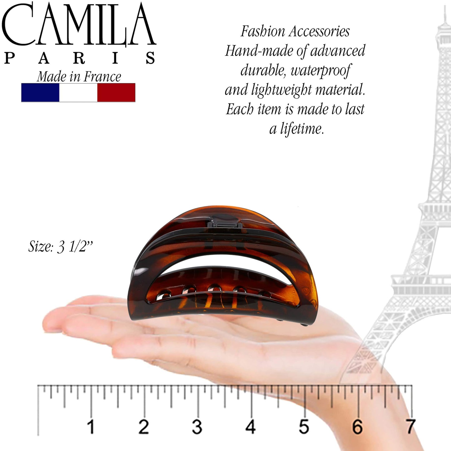Camila Paris CP1561 French Hair Clip for Women Thick Hair for Long Curly Wavy Hair, Girls Hair Claw Clips Jaw, Durable Styling Big Claw Clip for Thick Beauty & Personal Care Camila