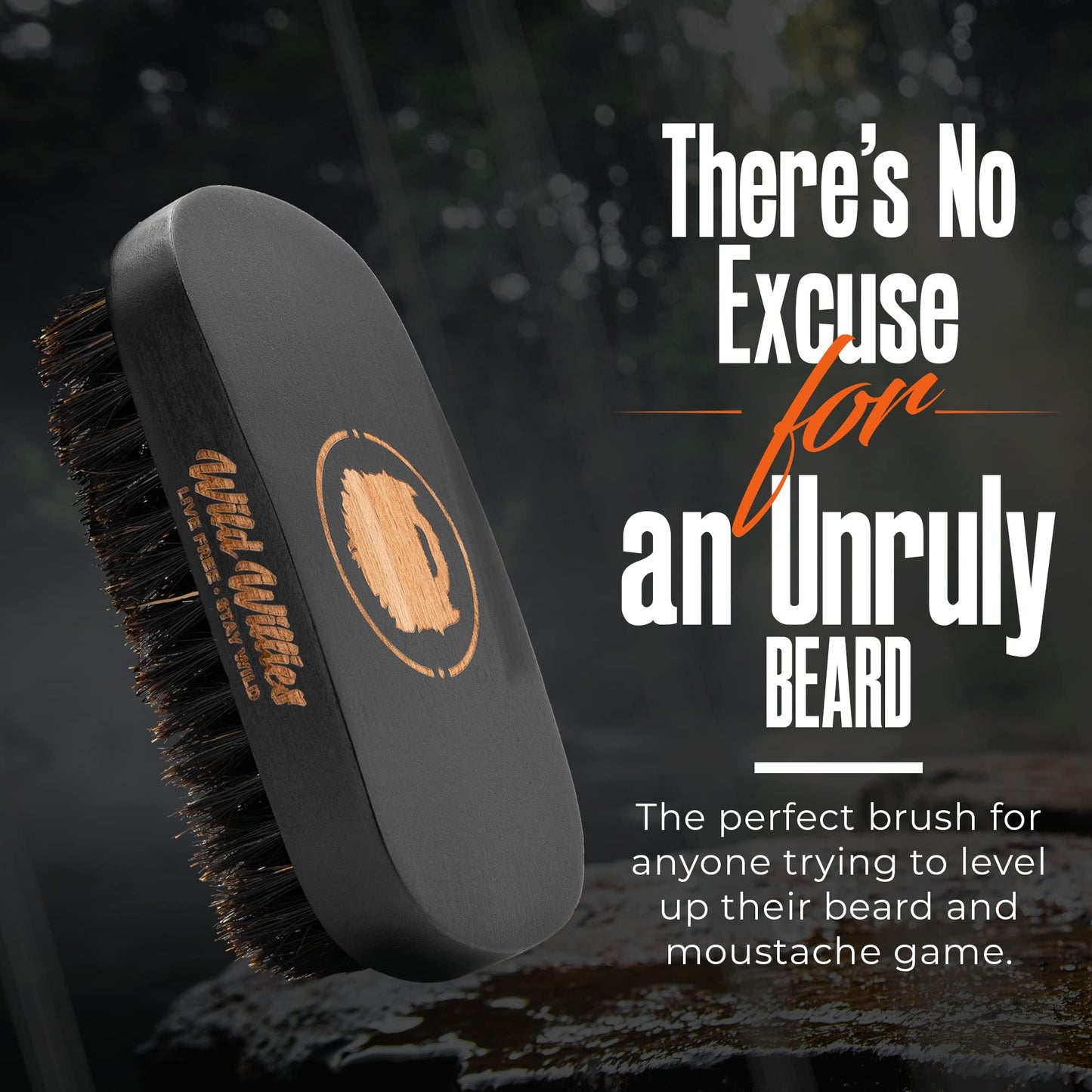 Wild Willies Natural Boar Bristle Brush for Hair & Beard - Multipurpose Boar Bristle Hair Brush for Grooming Slick Back Hair, Beard, and Mustache Beauty & Personal Care Wild Willies
