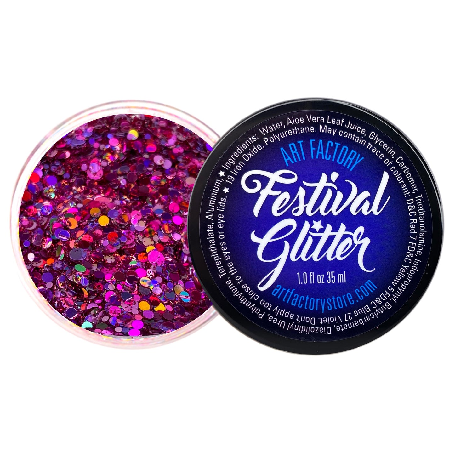 Art Factory Diva Pink Chunky Body Glitter Gel - Holographic & Matte Cosmetic Glitter for Face, Hair & Body - Festival Rave Makeup, Long Wear Hair Beauty & Personal Care Art Factory