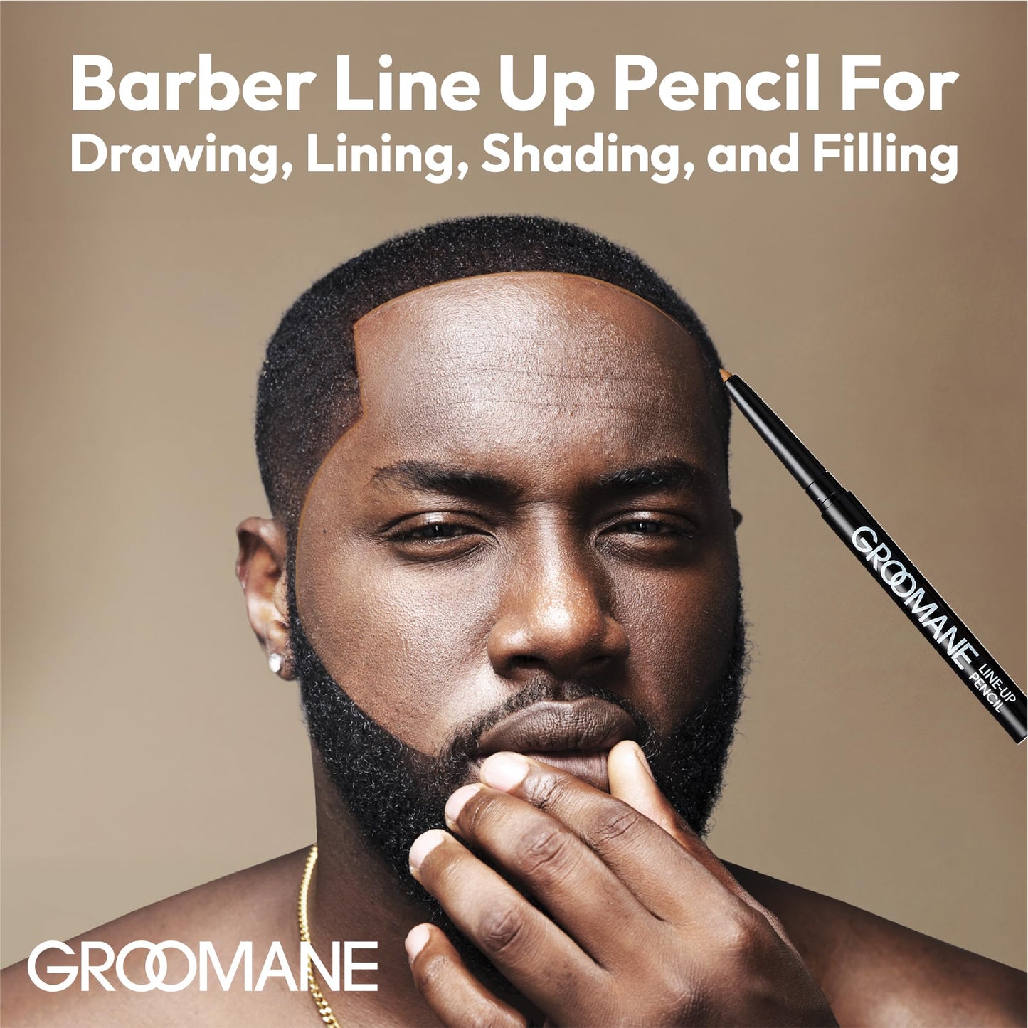 RED Pro GROOMANE Barber Line Up Pencil - Retractable Hairline & Beard Outline Pencil for Edge Ups, Eyebrow Mapping & Mustache Shaping, Waterproof Beauty and Personal Care RED Pro