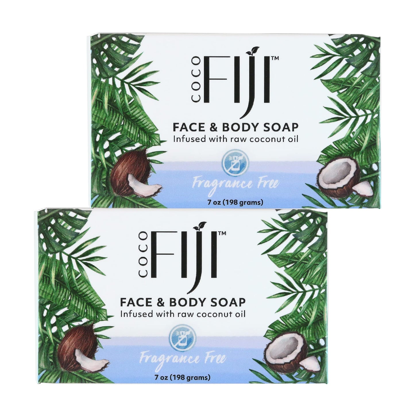Coco Fiji Soap Bar for Face and Body Infused With Organic Coconut Oil, Fragrance Free, Essential Oil, Natural Soap for Moisturizing & Pore Purifying Beauty & Personal Care Organic Fiji