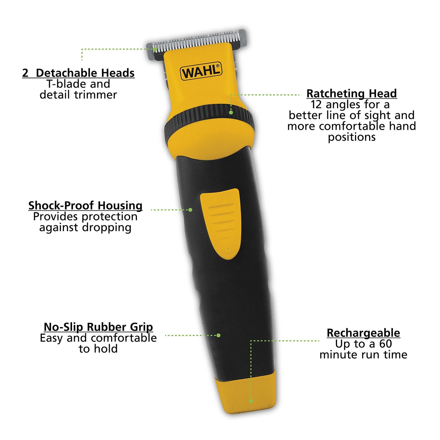 Wahl Lifeproof Rechargeable Trimmer No.09953-1601 for Beards/Mustache/Goatee with Self Sharpening Blades, 1.05 Pound Beauty and Personal Care Wahl
