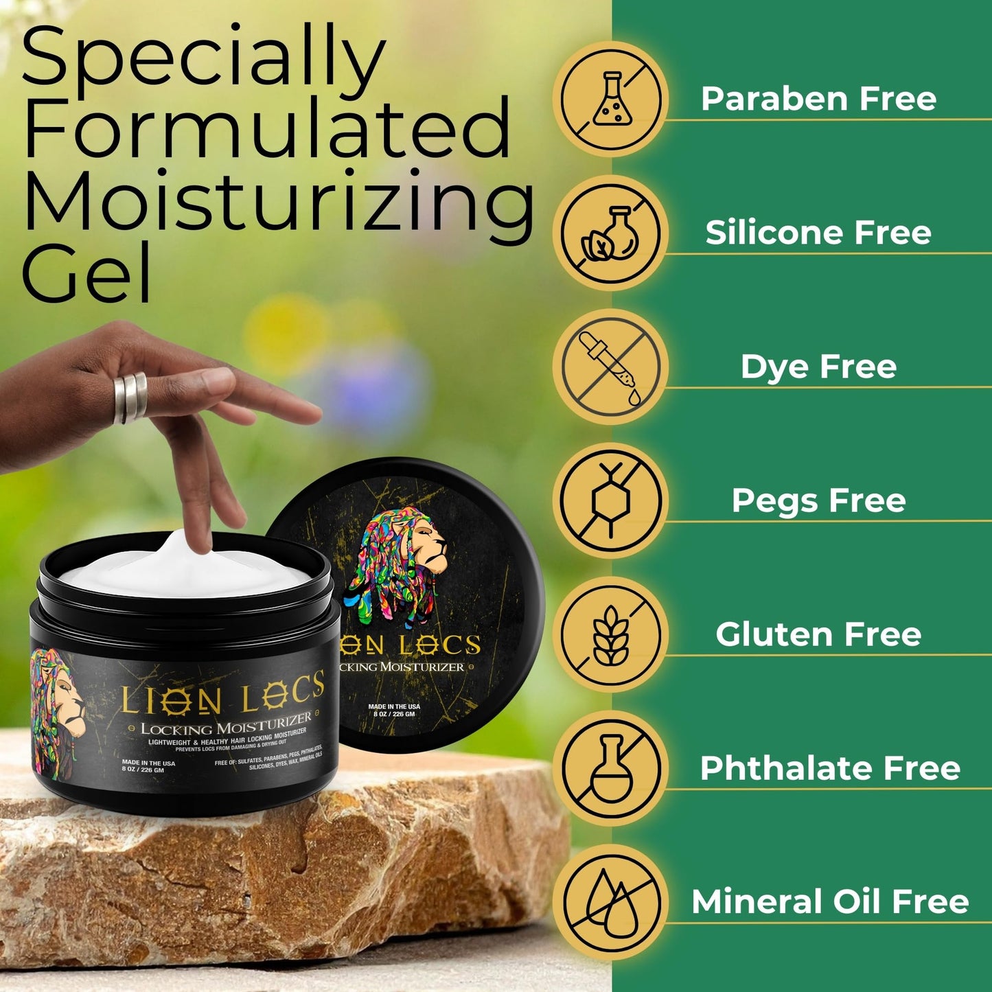 Lion Locs Hair Locking Dreads Moisturizer for Dreadlocks, Locks, Microlocs, Interlocks, Braids, Fauxlocs, Sisterlocks | - Large Container Residue Beauty & Personal Care Beard Gains