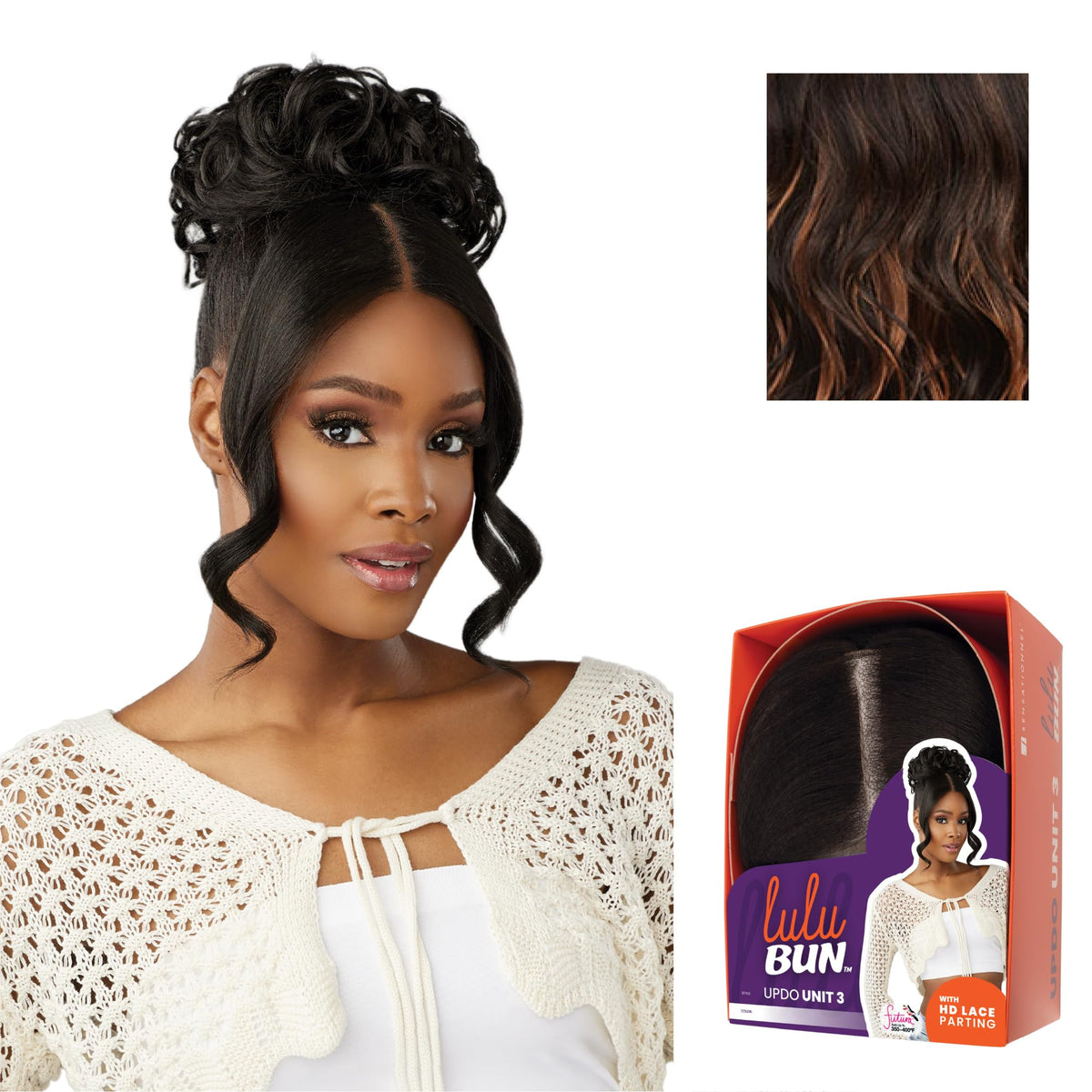 Sensationnel Lulu Bun Updo Hairextensions-Unit 3,F1B/30