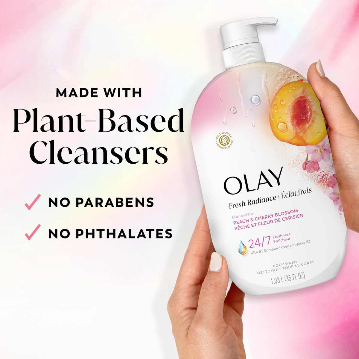 Olay Body Wash for Women, Fresh Radiance, 24/7 Skin-Loving Freshness, Visibly Radiant, Plant Based Cleansers, Vitamin B3 & Antioxidant Blend, For All Beauty & Personal Care Olay