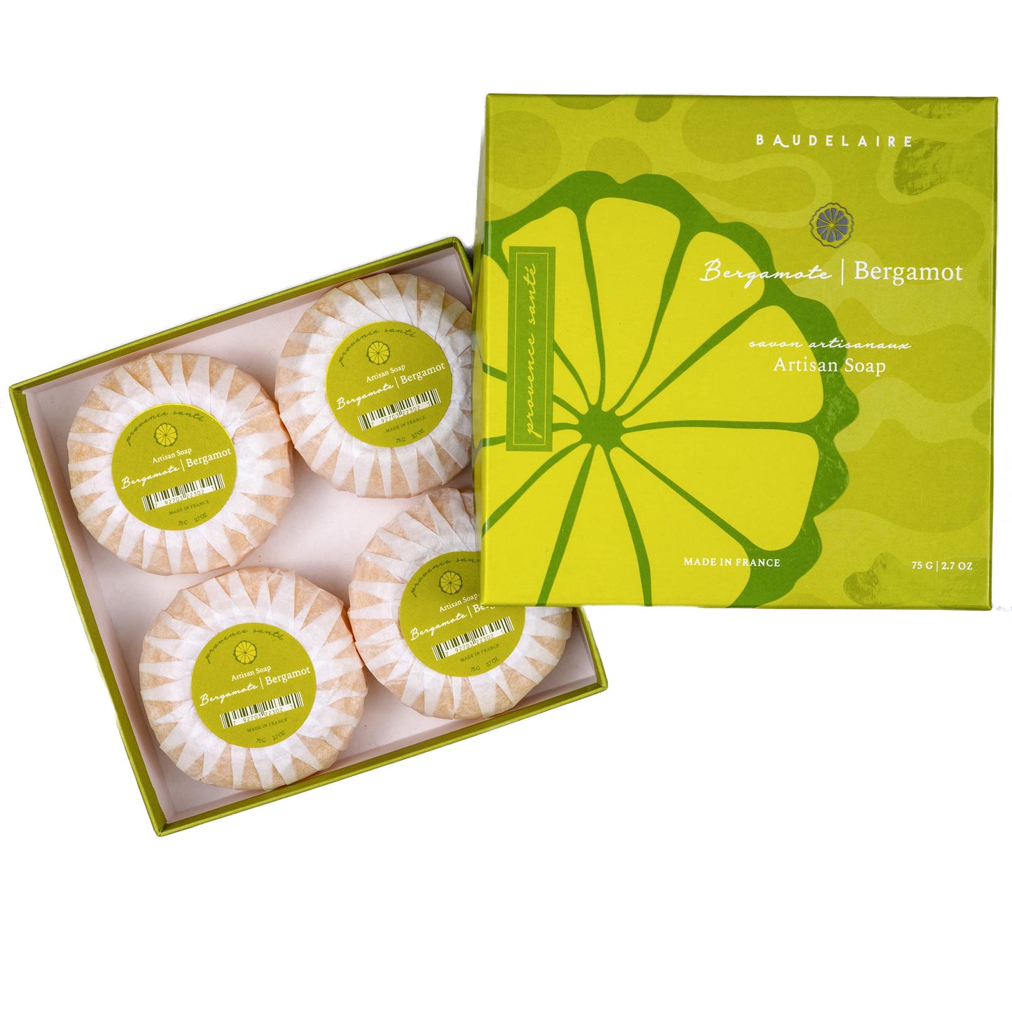 Provence Sante Luxury French Cleansing Bar - Moisturizing Shea Butter - Triple-milled Bergamot Fragrance, 2.7oz 4-Bar Gift Box Beauty & Personal Care Provence Sante