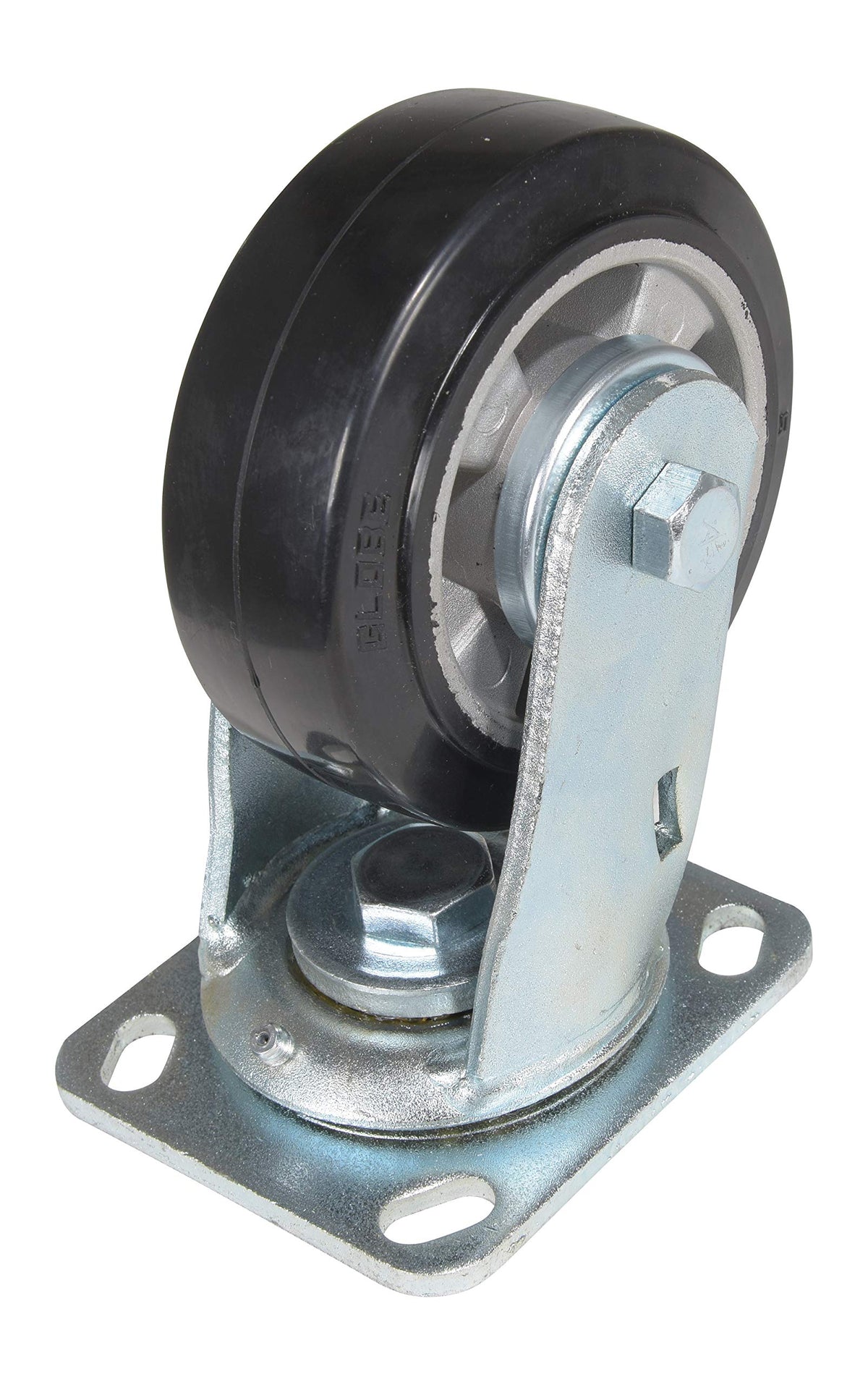 Vestil CST-VE-5X2MRA-S Rubber Swivel Caster 5 in. Diameter x 2 in. Width 661 Lb. Capacity Dark Black/Gold