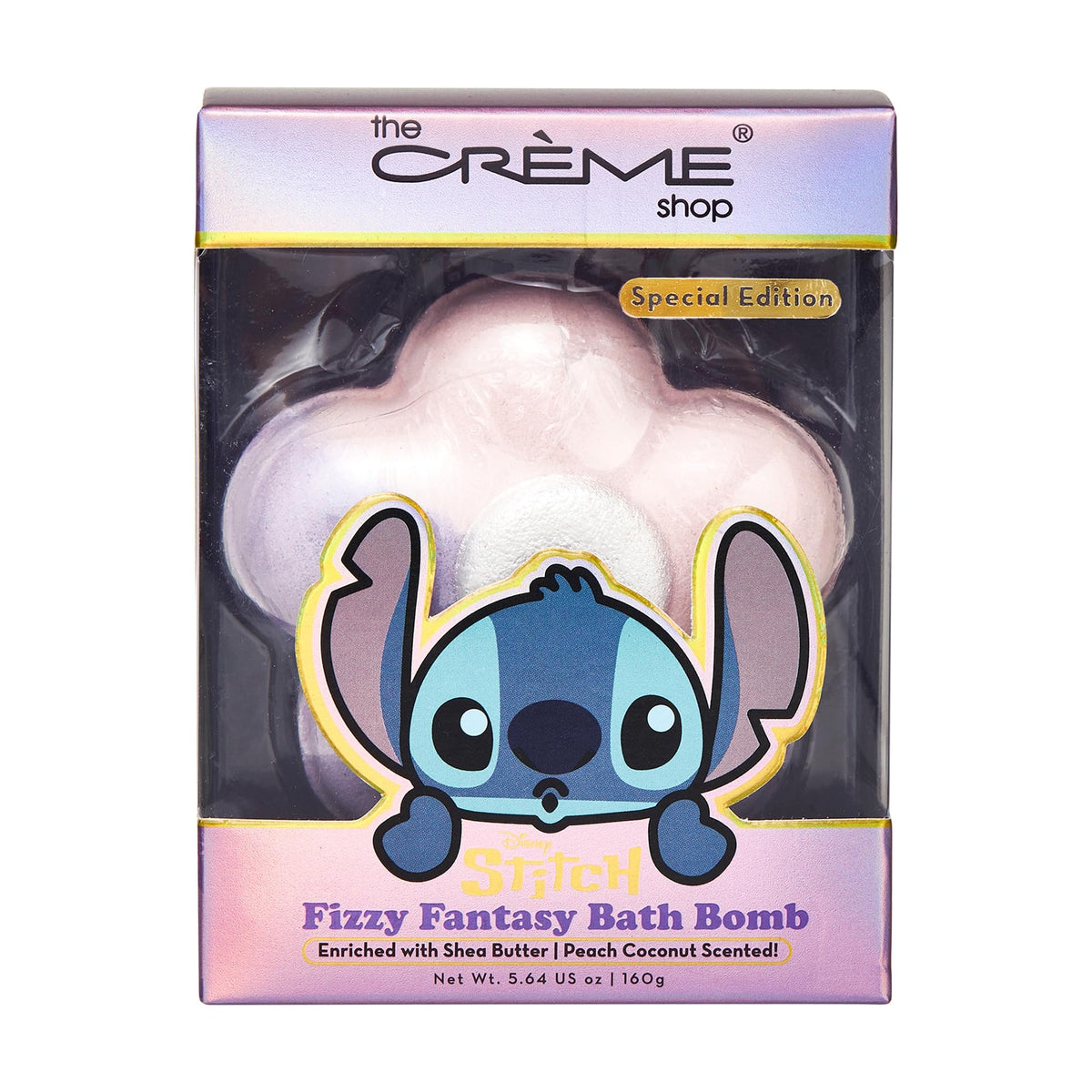The Crème Shop Stitich Fizzy Fantasy Bath Bomb, Aromatherapy Bath Bombs with Shea Butter, Essential Bath Products - Special Edition (Peach Coconut) Beauty & Personal Care The Crème Shop