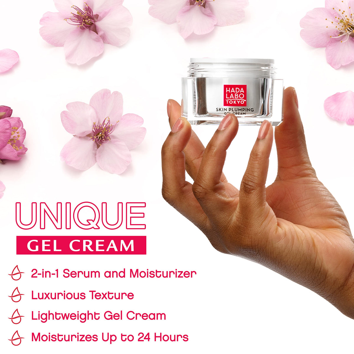 Hada Labo Tokyo Plumping Gel Cream, Facial Moisturizer, Clinically Proven to Provide 24-Hour Moisture in One Use, Super HyaluronicAcid, Ceramides Beauty & Personal Care Hada Labo Tokyo