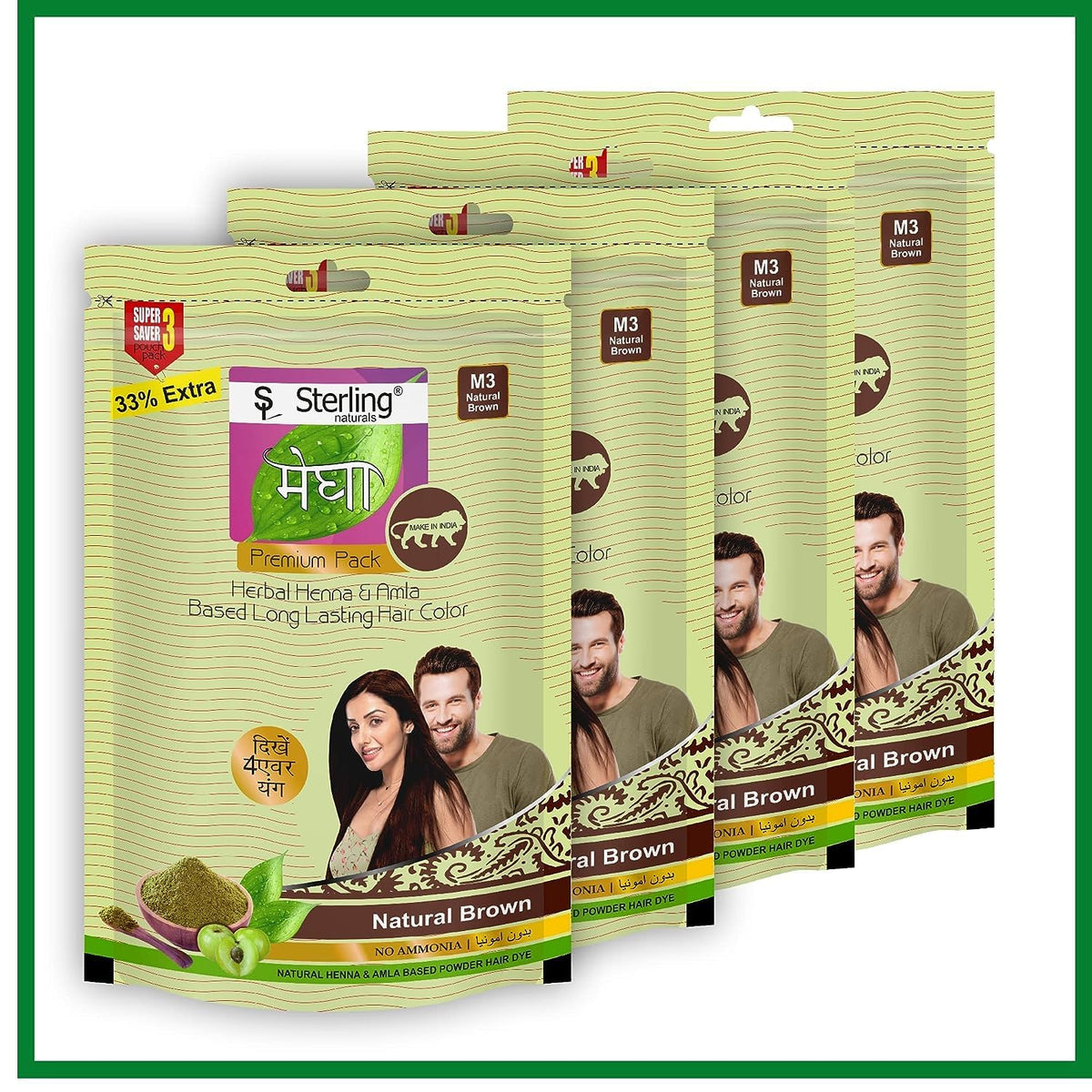 Nutranix Tna Megha Mehandi Hair Care Powder - Megha Mehandi (Pack Of 4) For Natural Hair Color Solution | For Men & Women 45GM. (Brown)