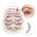 Dorisue Natural Round Eyes False Eyelashes - Ultra-Thin Invisible Band Dolly Eye Lashes for Natural Volume Look, 5-10mm Center Length, 4 Pairs (E6) Beauty & Personal Care Dorisue
