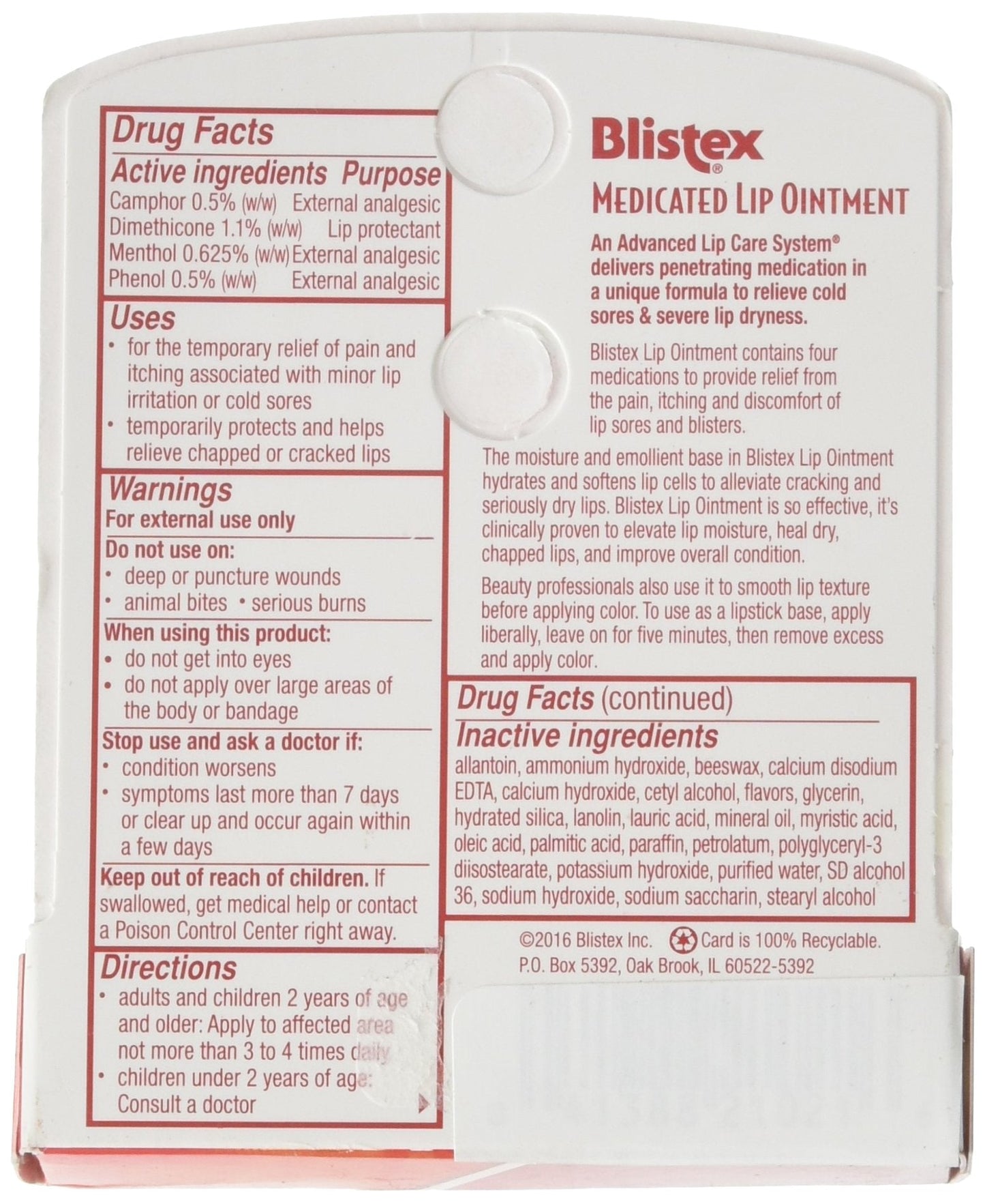 Blistex Medicated Lip Ointment 0.21 oz (Pack of 6) Beauty and Personal Care Blistex