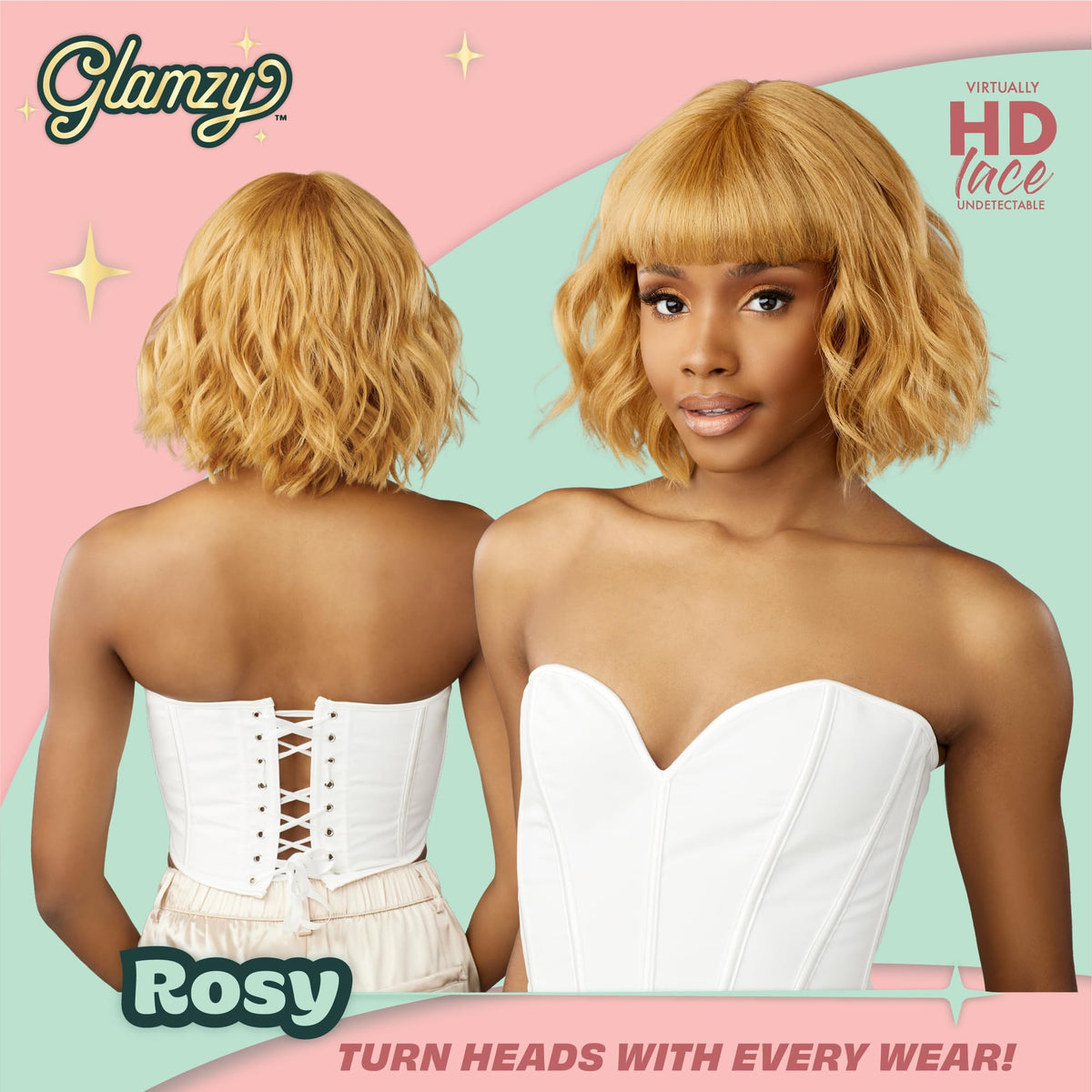 Sensationnel Glamzy Lace Crown Wig-Rosy, 1B OFFBLACK