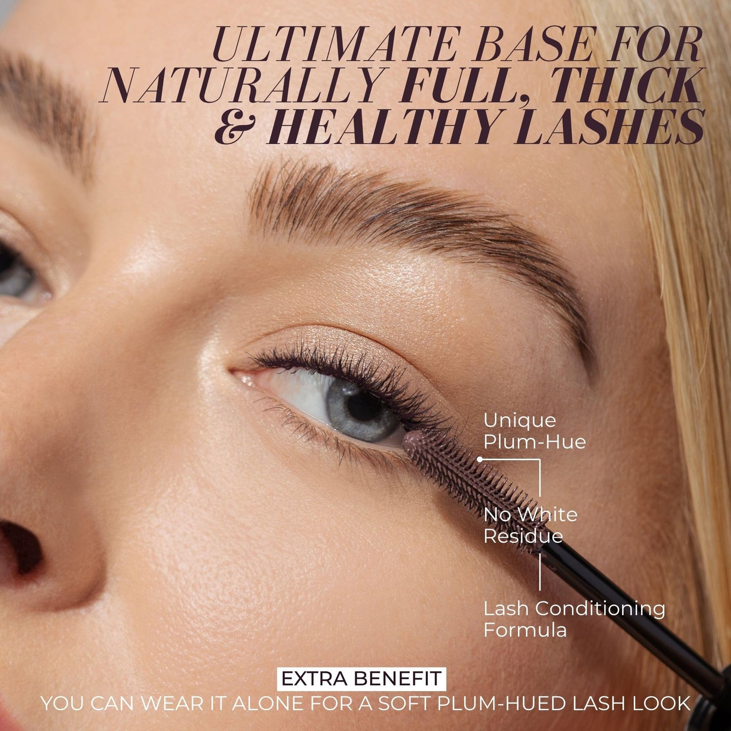 Fitglow Beauty Plum Lash Primer | Vegan Volumizing & Conditioning Eyelash Primer | Unique Purple Hue Blends Seamlessly | Natural Fuller Thicker Beauty & Personal Care FITGLOW