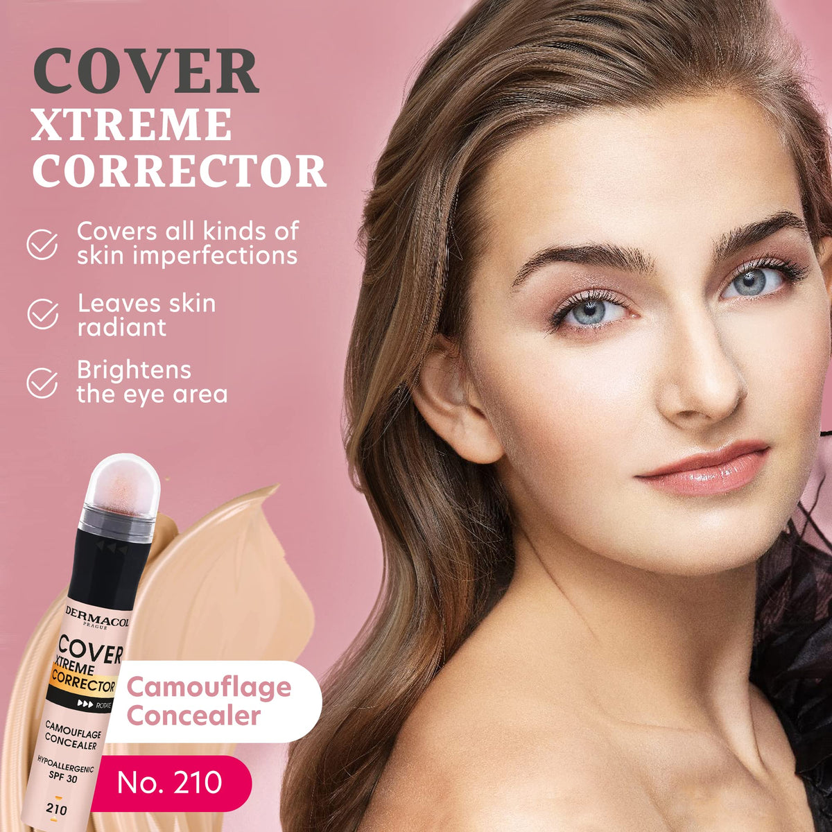 Dermacol - Cover Xtreme Corrector Contour Stick, Long Lasting Non-Allergenic Liquid Contour with SPF30, High Coverage Light Formula Corrector Beauty & Personal Care Dermacol