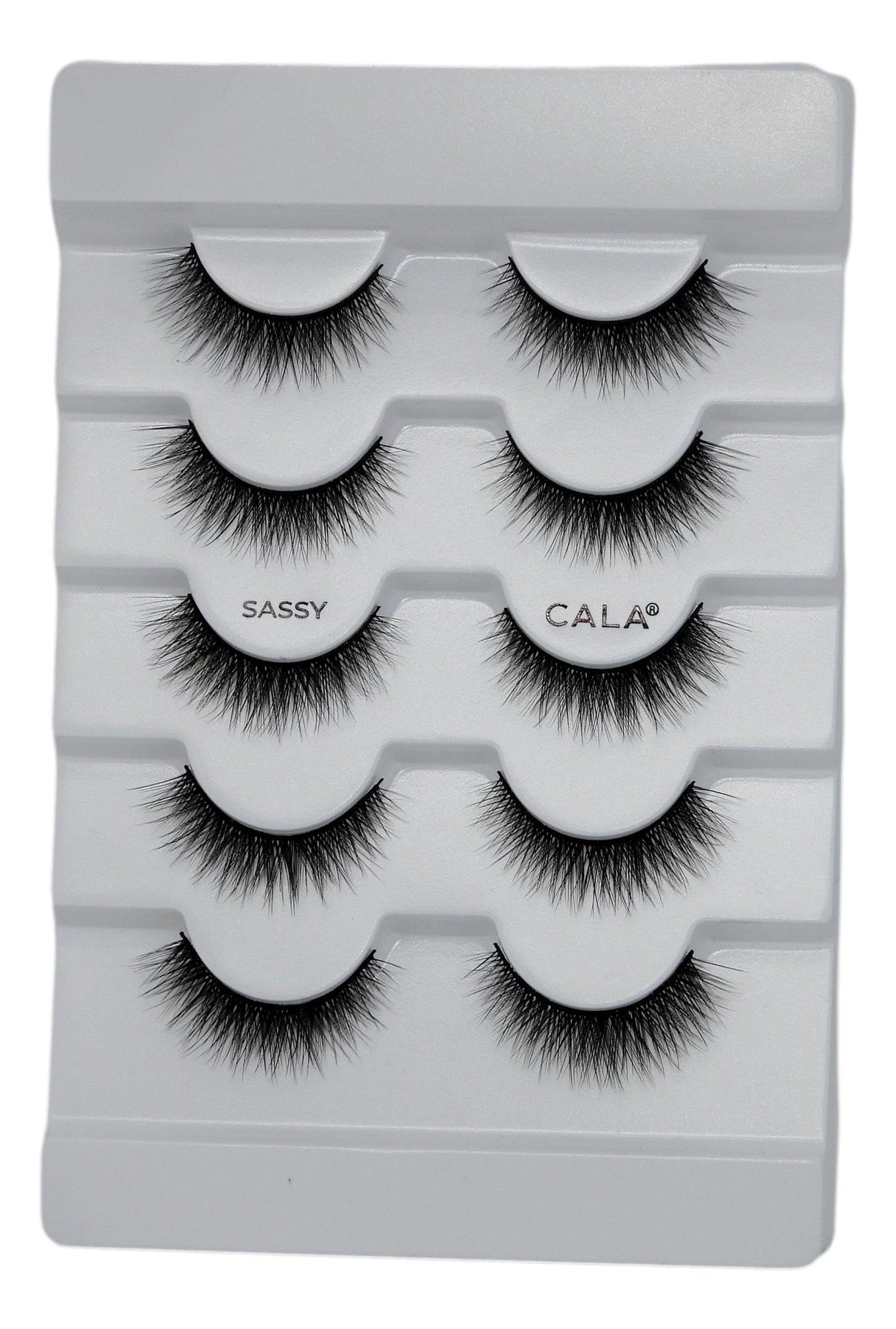 CALA SASSY 3D Faux Mink False Eyelashes, 5 Pairs of Lashes