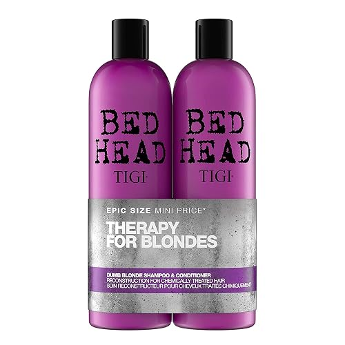 Bed Head by TIGI Dumb Blonde Restoring Shampoo and Conditioner Duo for Damaged Blonde Hair, 25.36 fl oz Beauty & Personal Care TIGI